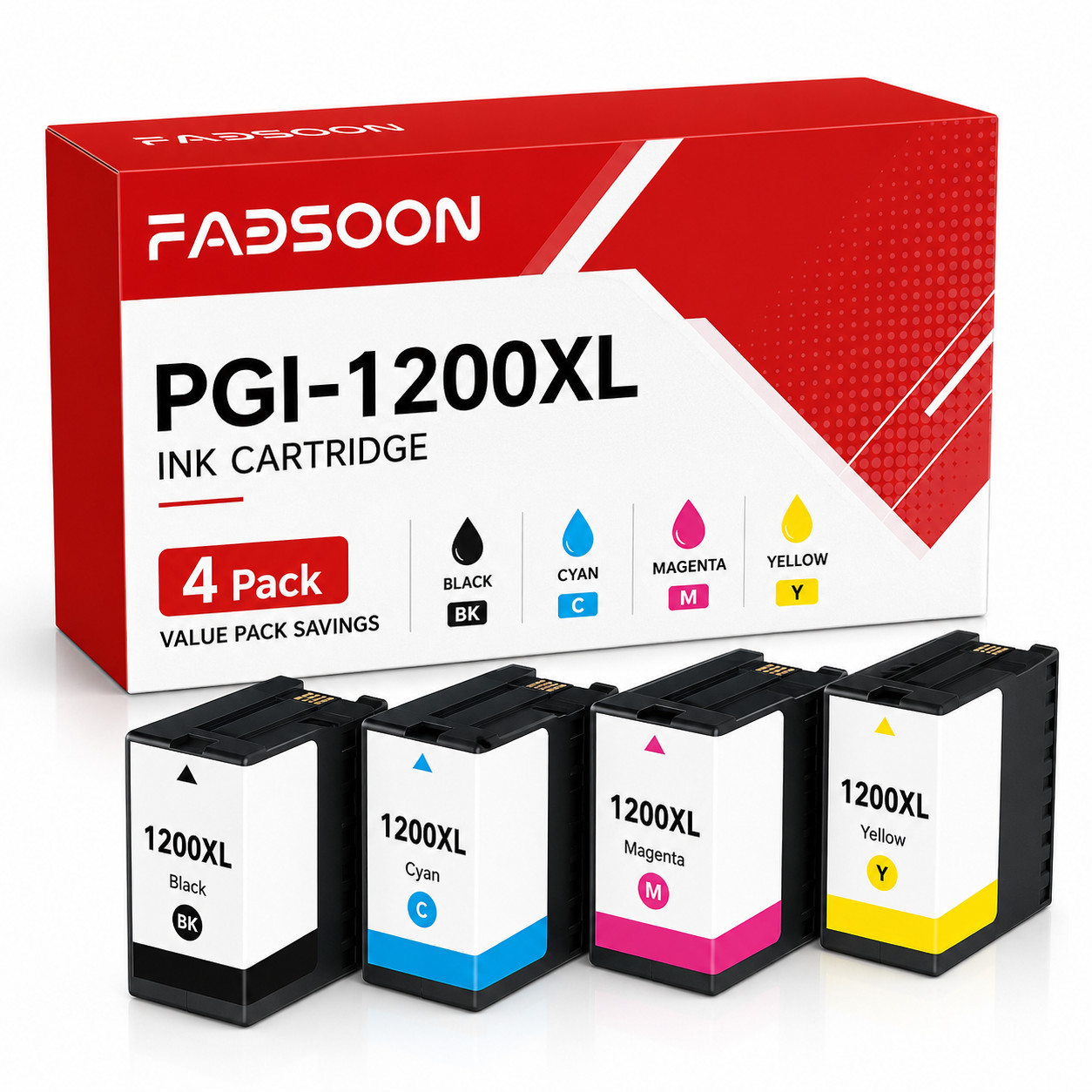 4PK PGI-1200XL High Yield Ink Cartridge for MB2020 MB2120 MB2320 MB2720 MB2050