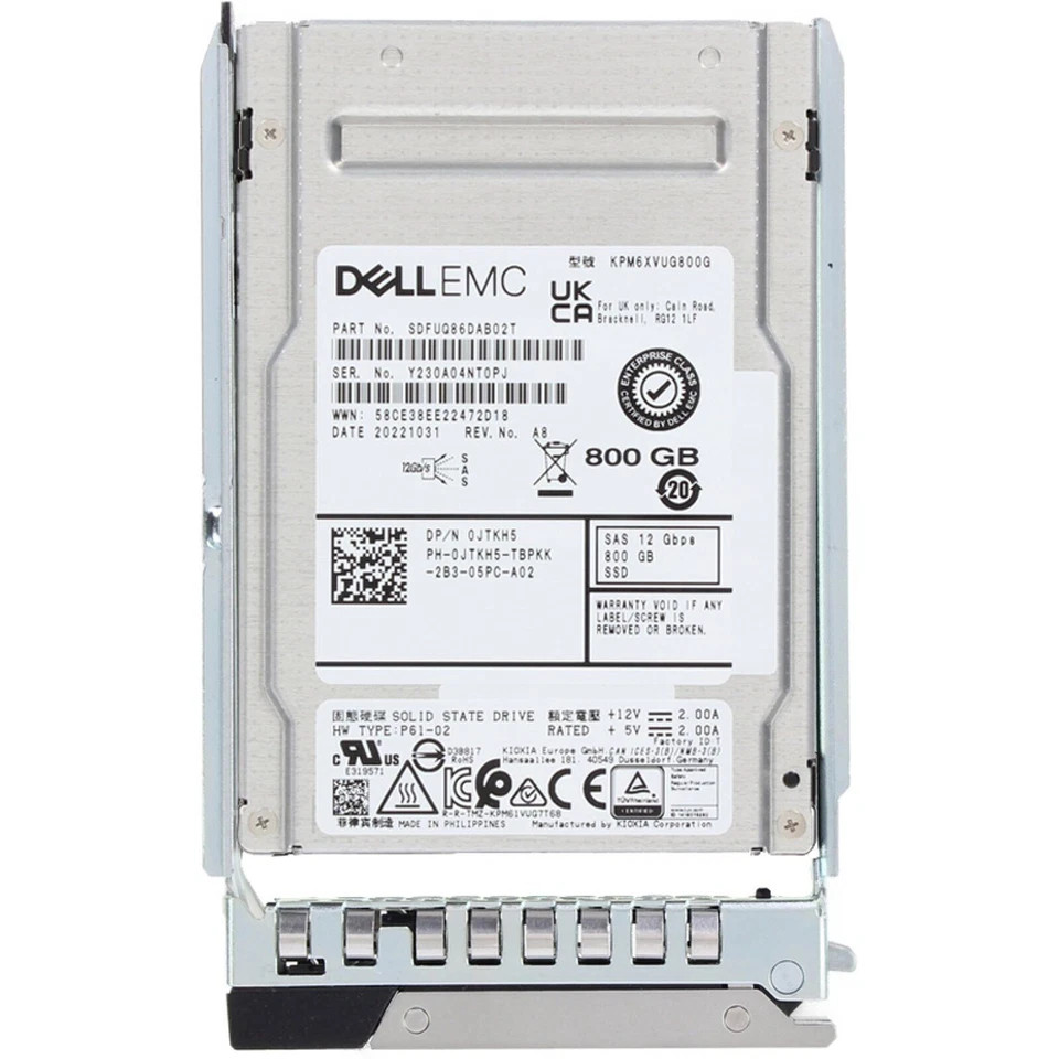 JTKH5 0JTKH5 DELL EMC 800GB SAS 2.5'' 12Gb/s MIXED-USE SSD 14/15/16G KIT