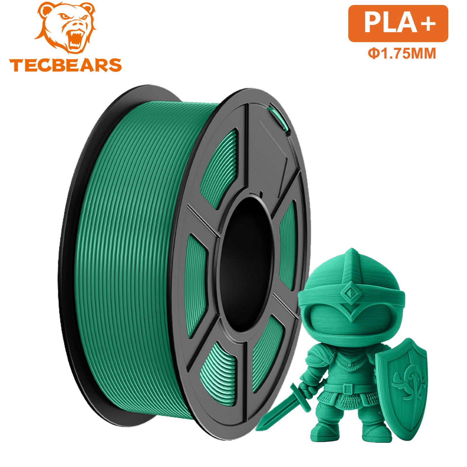 TECBEARS Grass Green  PLA Plus Filament 1.75 for Most FDM 3D Printers 1kg Spool
