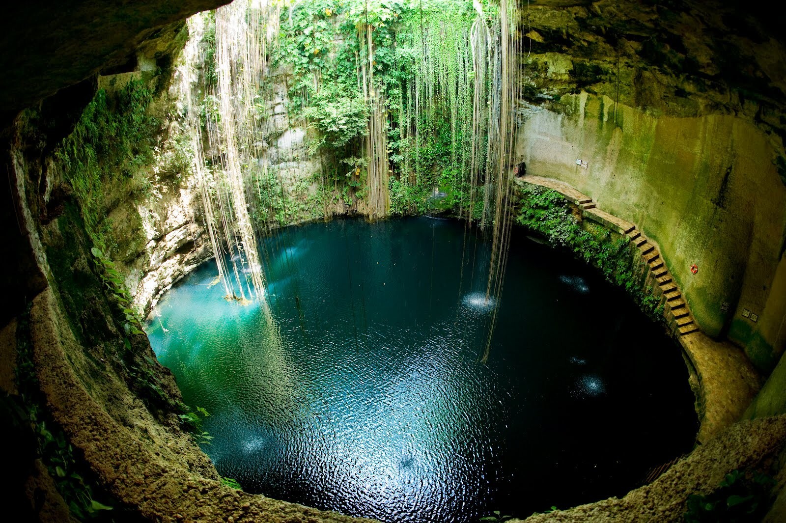 Landscape cenotes pit mexico water circle nature cave Custom Gaming Mat Desk