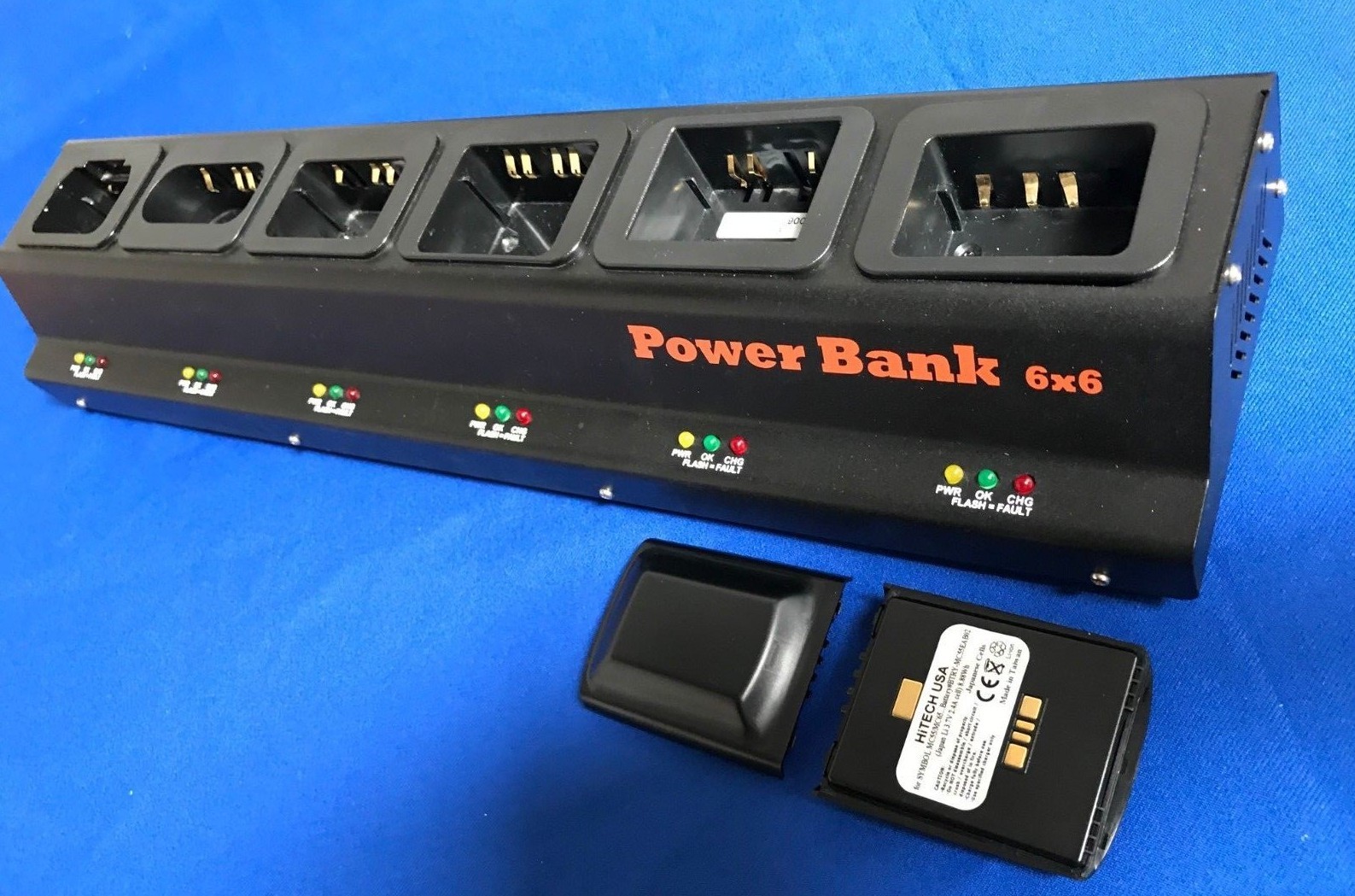 6 Bank Pro TOP Charger + 6 Symbol MC55/65/67#BTRY-MC55EAB02*Japan Li2.4A Battery