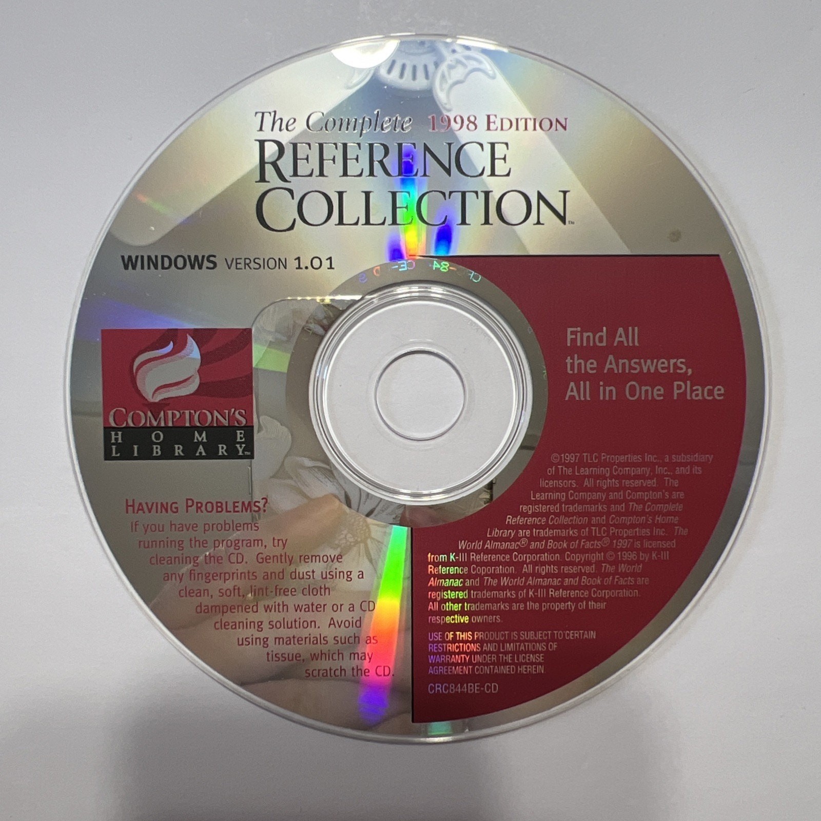 Vintage 1998 Comptons The Complete Reference Collection Windows Ver 1.01 CD ROM