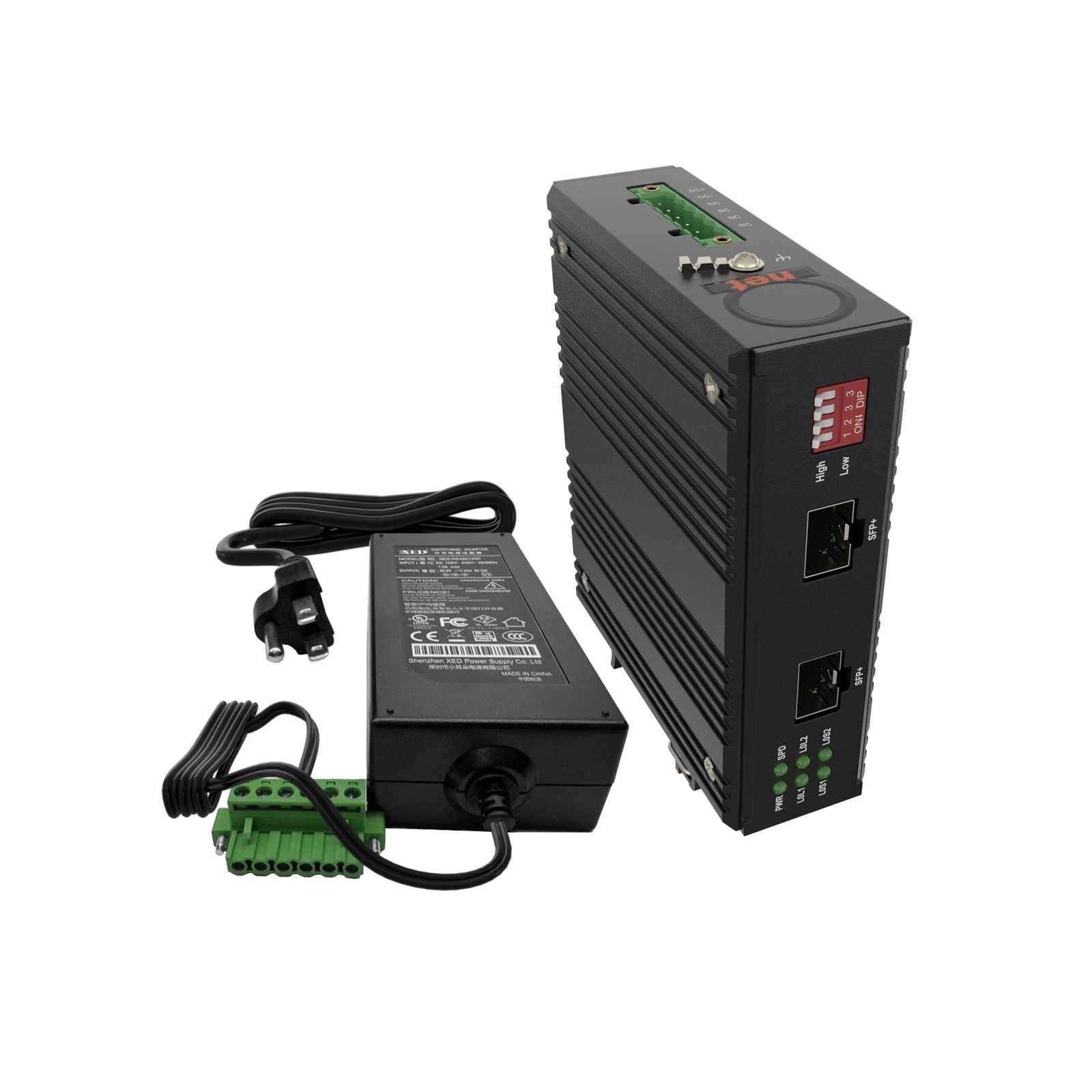 Extended Temperature Range 10G SFP+ to SFP+ Fiber to Fiber Media Converter - ...