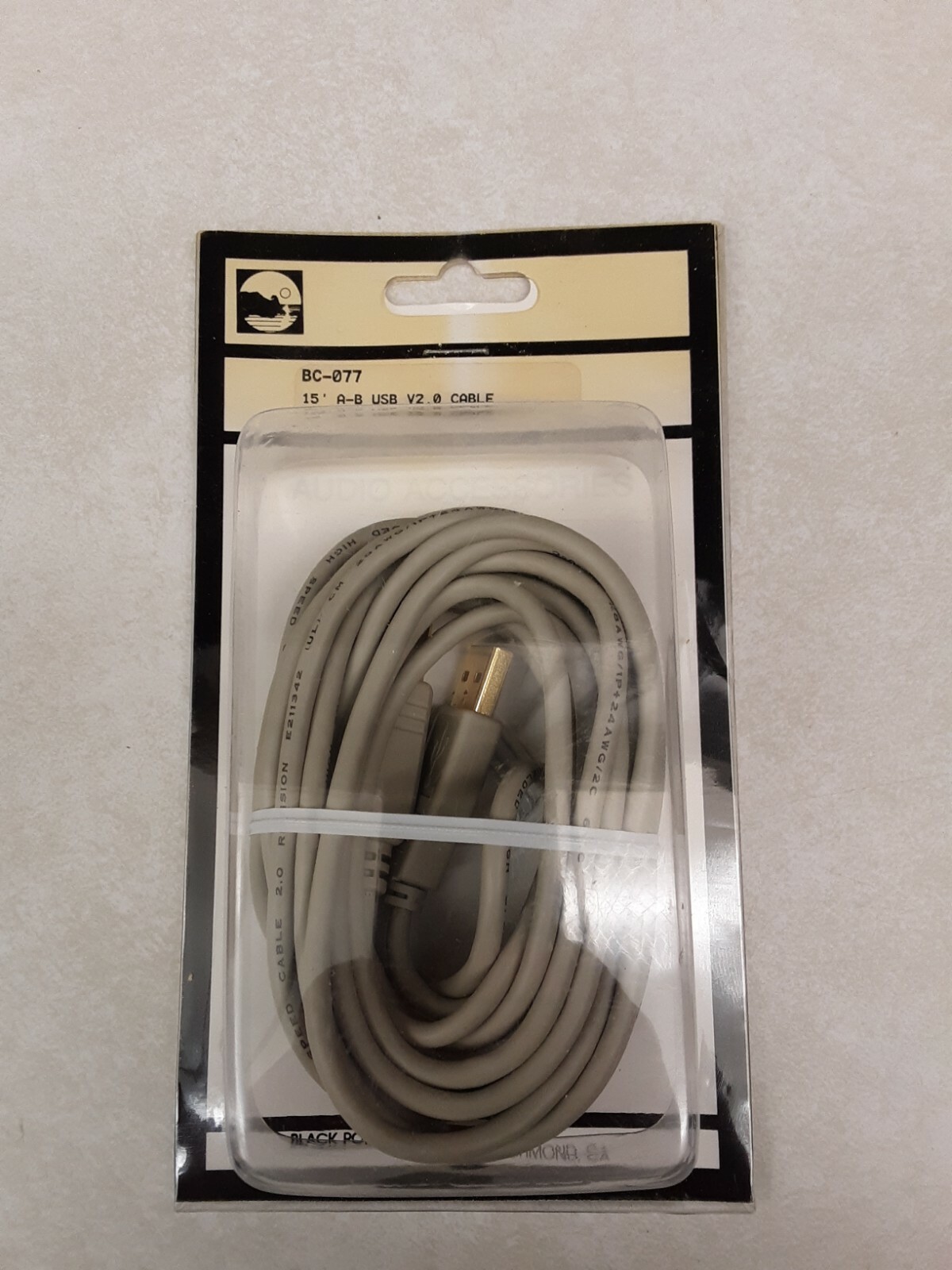 Black Point BC-077 Vintage Computer Cable 15' A-B V2.0 Cable USB