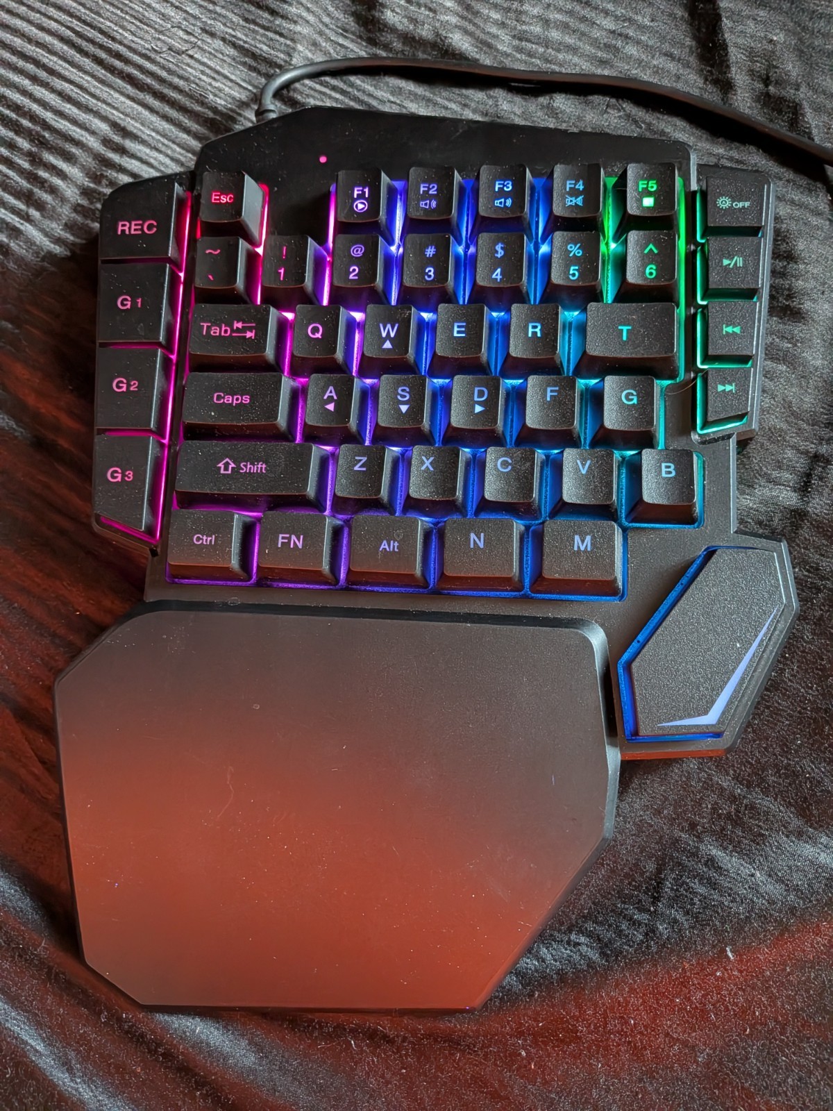 One Handed RGB Gaming Keypad 35 Keys Wired Ergonomic Mini Keyboard Macro Keys