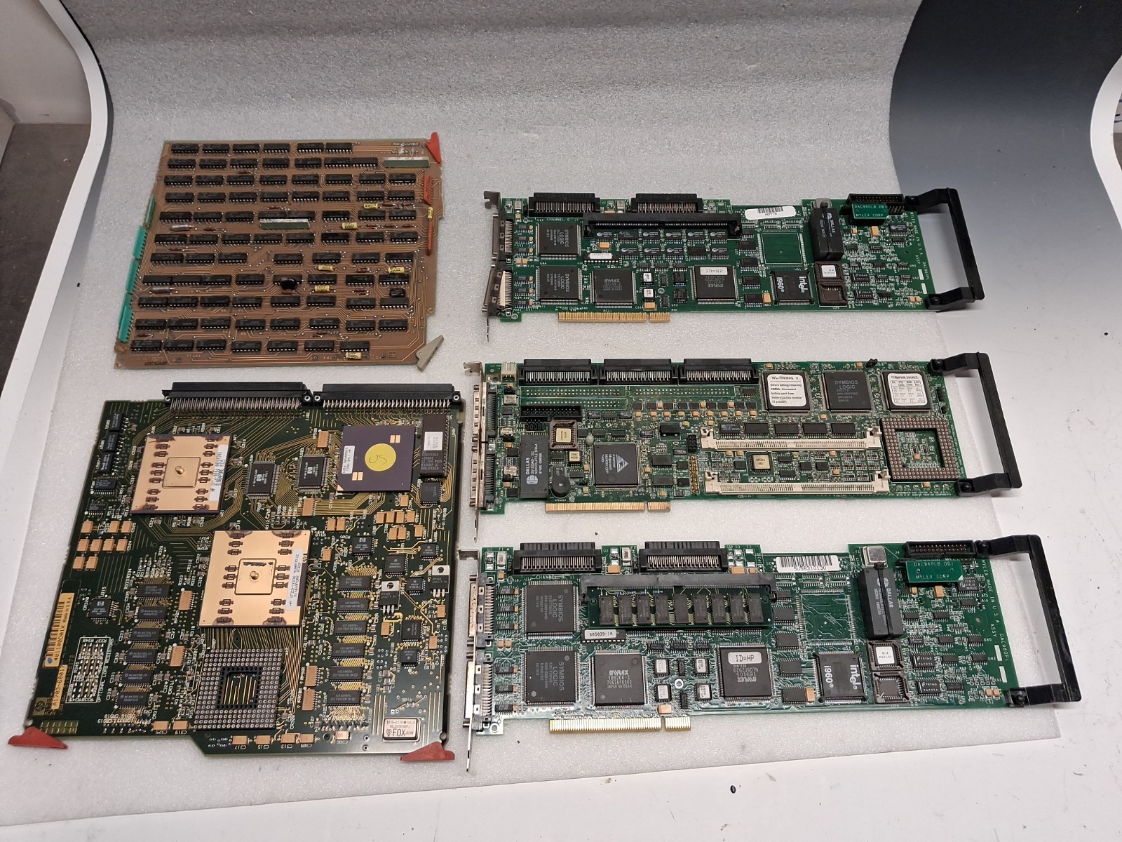Vintage Industrial PCB Card Lot HP Mylex ISA PCI Gold IC Boards Untested