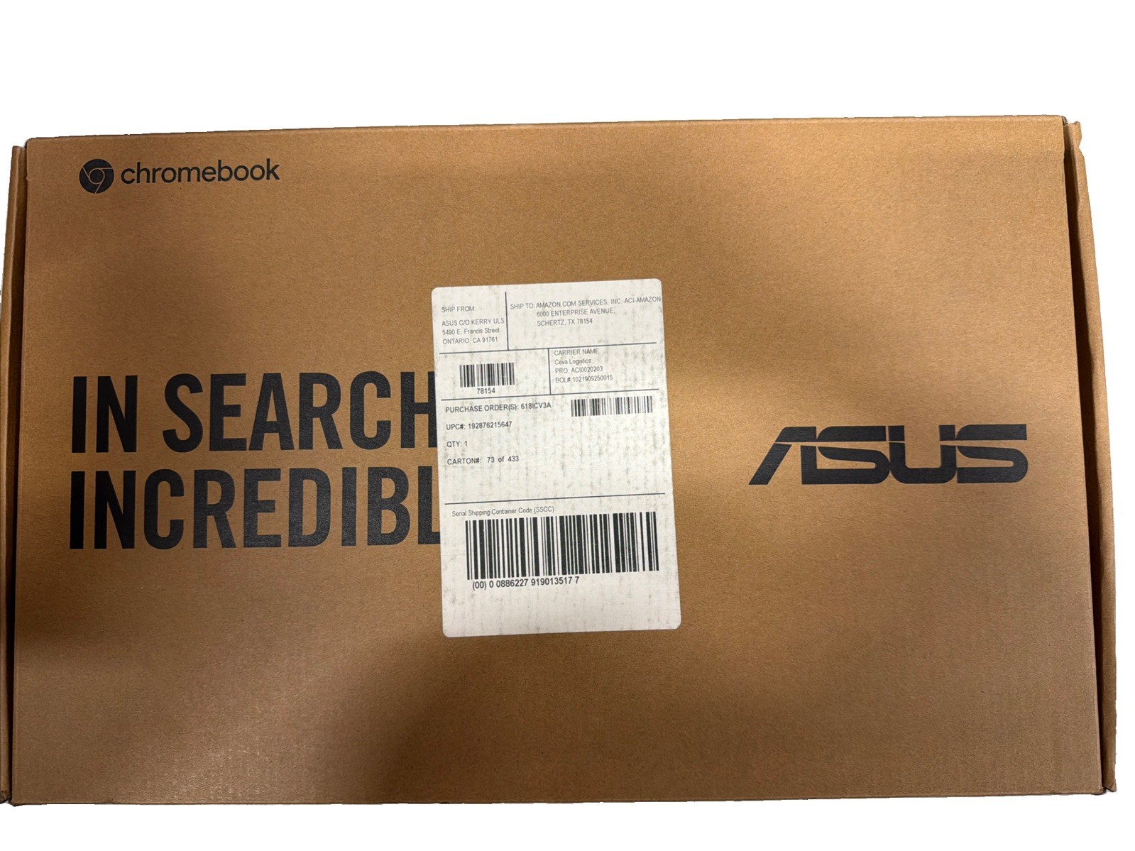 ASUS Chromebook Flip C434TA-DSM4T 14" (64GB, Intel Core M3-8100Y, 3.4GHz, BNIB