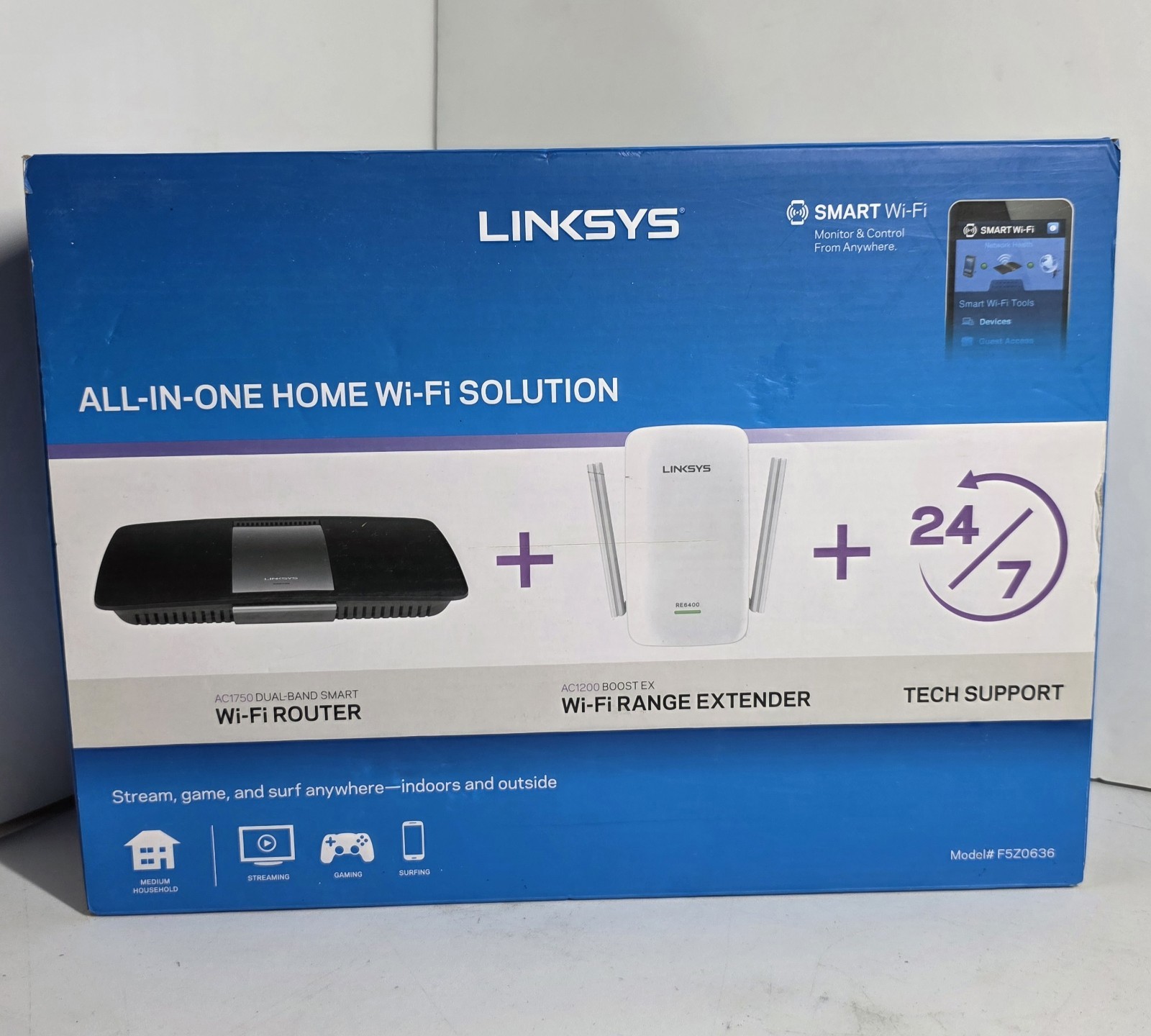 Linksys AC1750 EA6700 Router + AC1200 RE6400 Extender Bundle