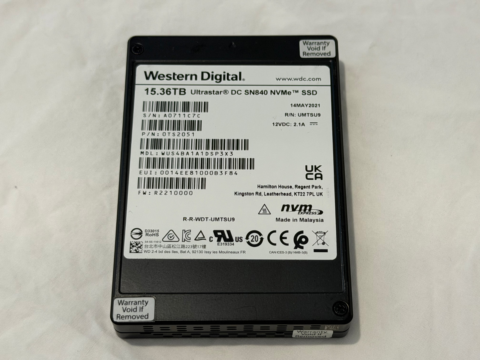 WD UltraStar SN840 15.36TB Solid State Drive