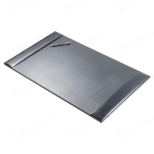 30" x 18" Desk Pad/Desk Mat/Desk Protector, Bonded Leather, 30.00 x Black