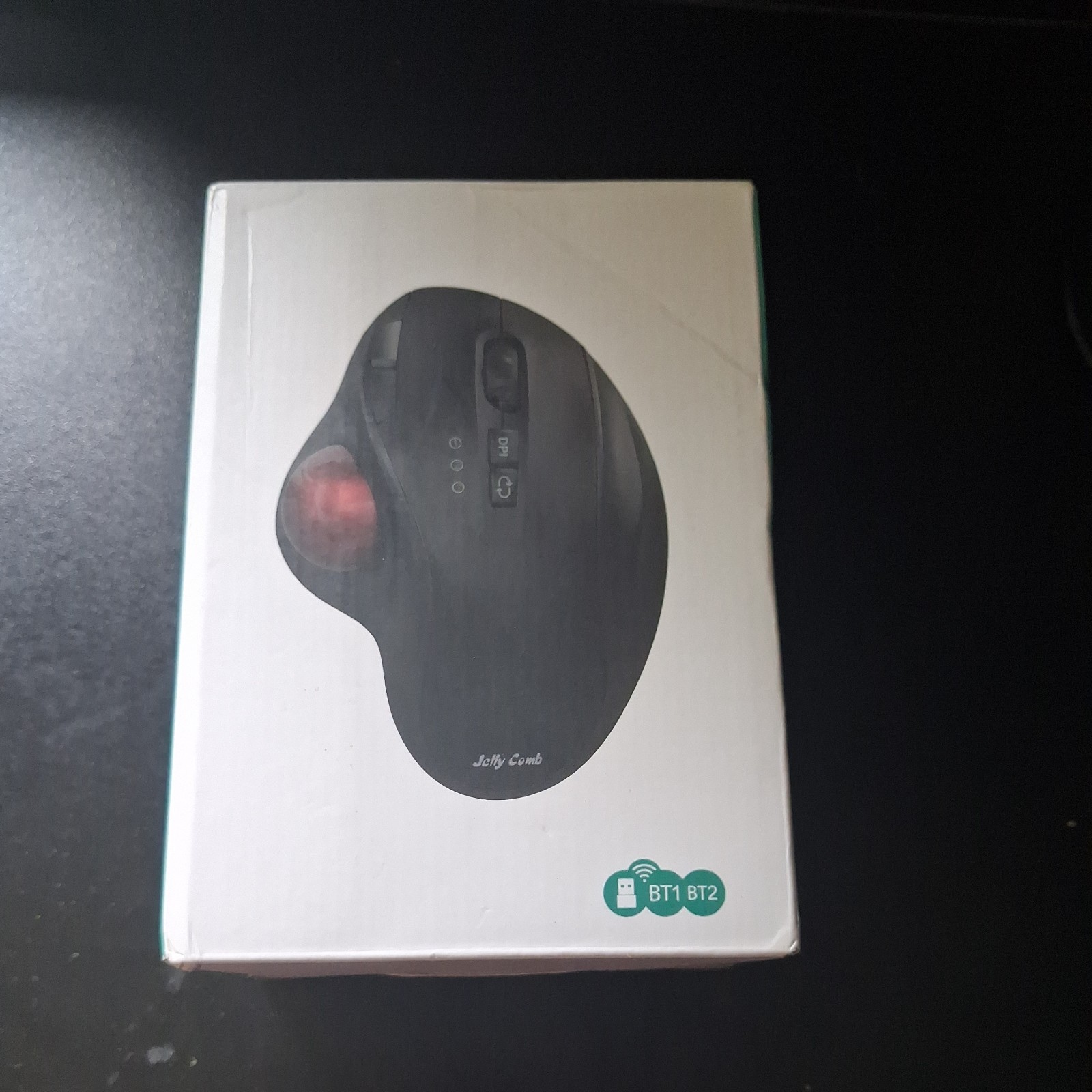 Nulea M501 Wireless Ergonomic Trackball Mouse USB-C Rechargeable Black Red