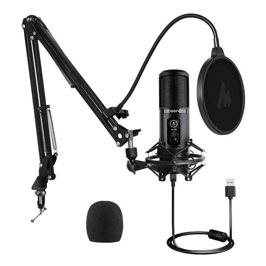 Maono AU-PM421 192KHZ/24BIT Professional Podcast Microphone with Desk Mount A...