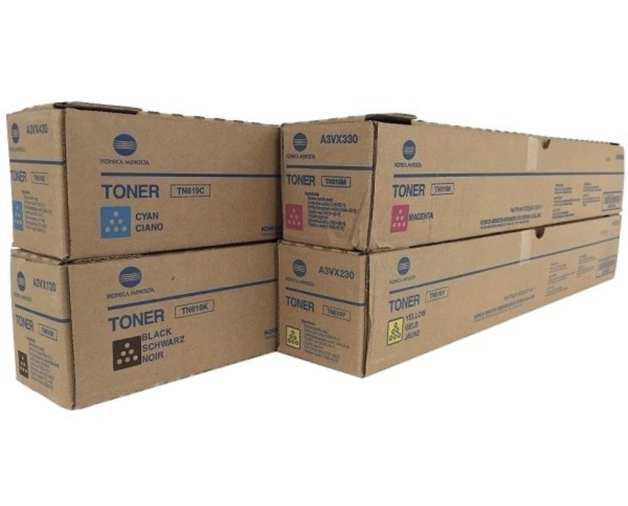 TN-619 Konica Minolta GENUINE Toner Set CMYK TN619 C1060 C1070 C2070 Set .