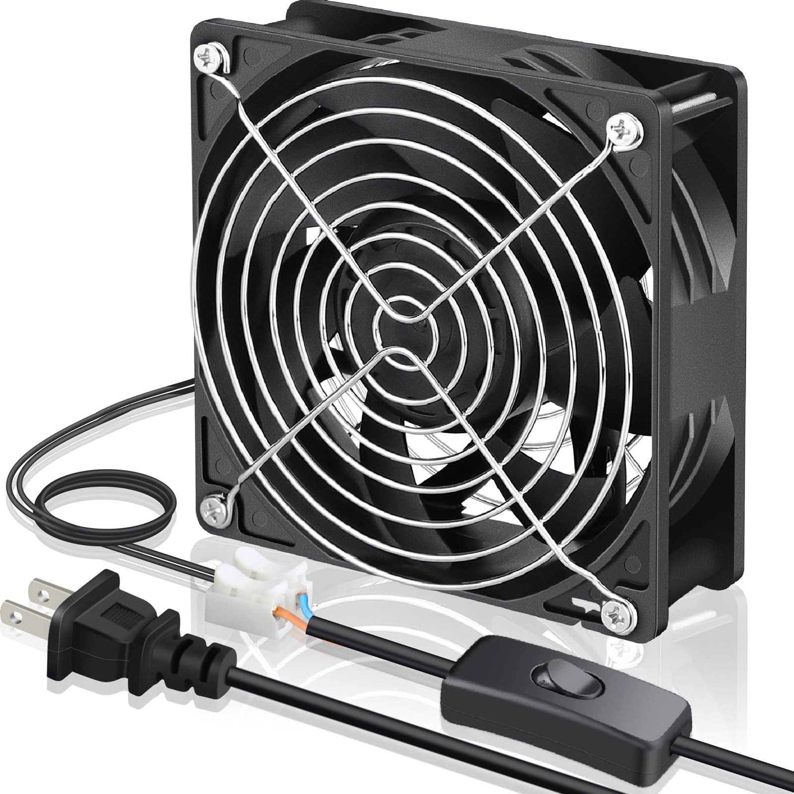 GDSTIME 120mm x 38mm EC Axial Cooling Fan AC 110V 120V 120x38mm, 120x120x38mm