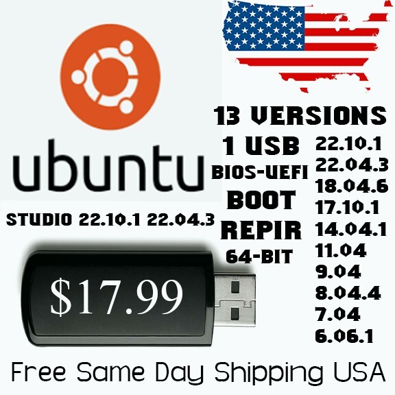 Ubuntu Multi Boot USB - 13 Versions of Ubuntu Desktop + Ubuntu Studio + Fastest