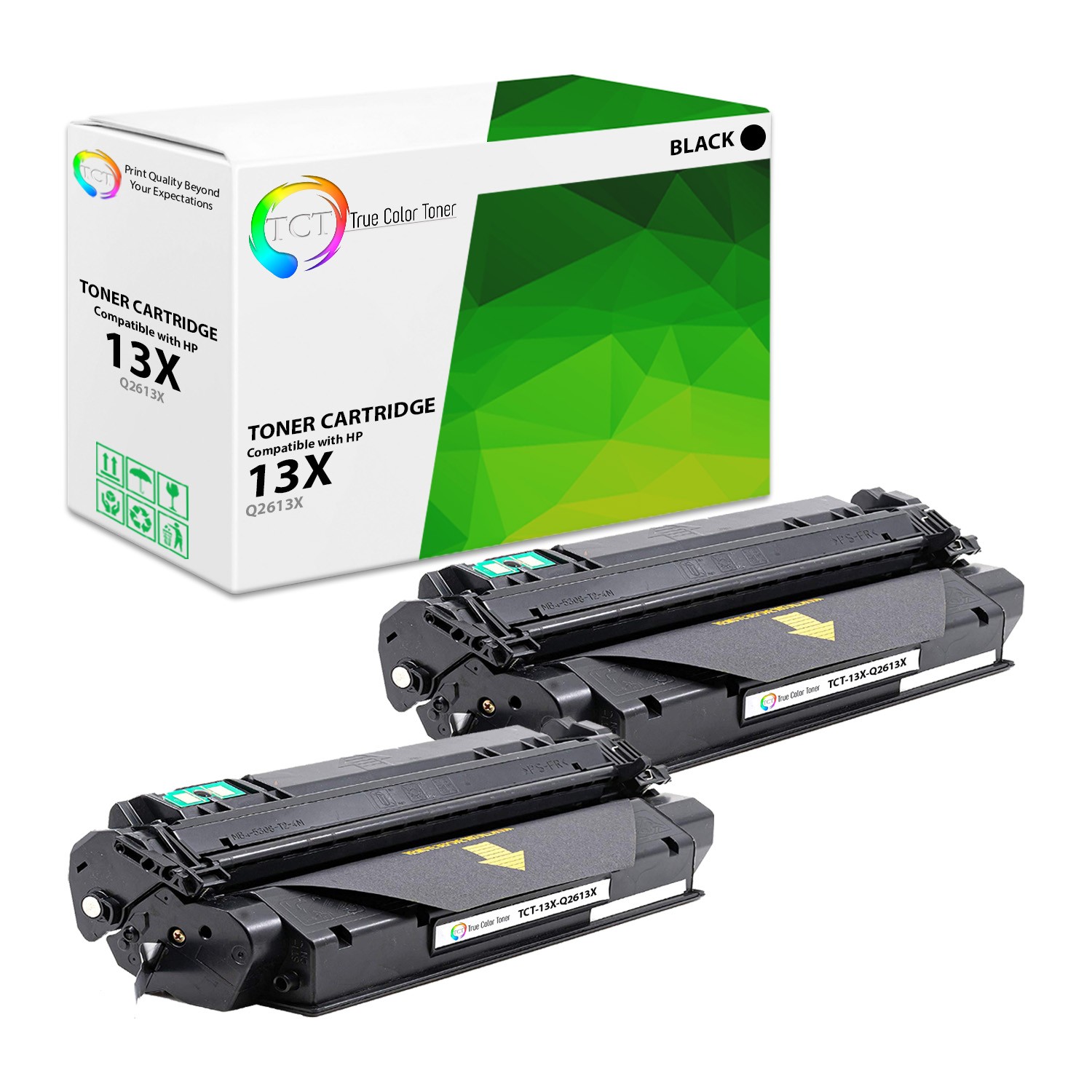 2Pk TCT Premium 13X Q2613X for HP 1300 1300N 1300xi HY Black Compatible Toner