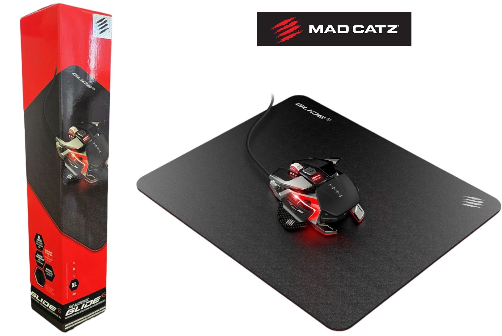 Mad Catz Glide 6 Mouse Pad – XL Non-Slip Gaming Surface for PC & Console Players