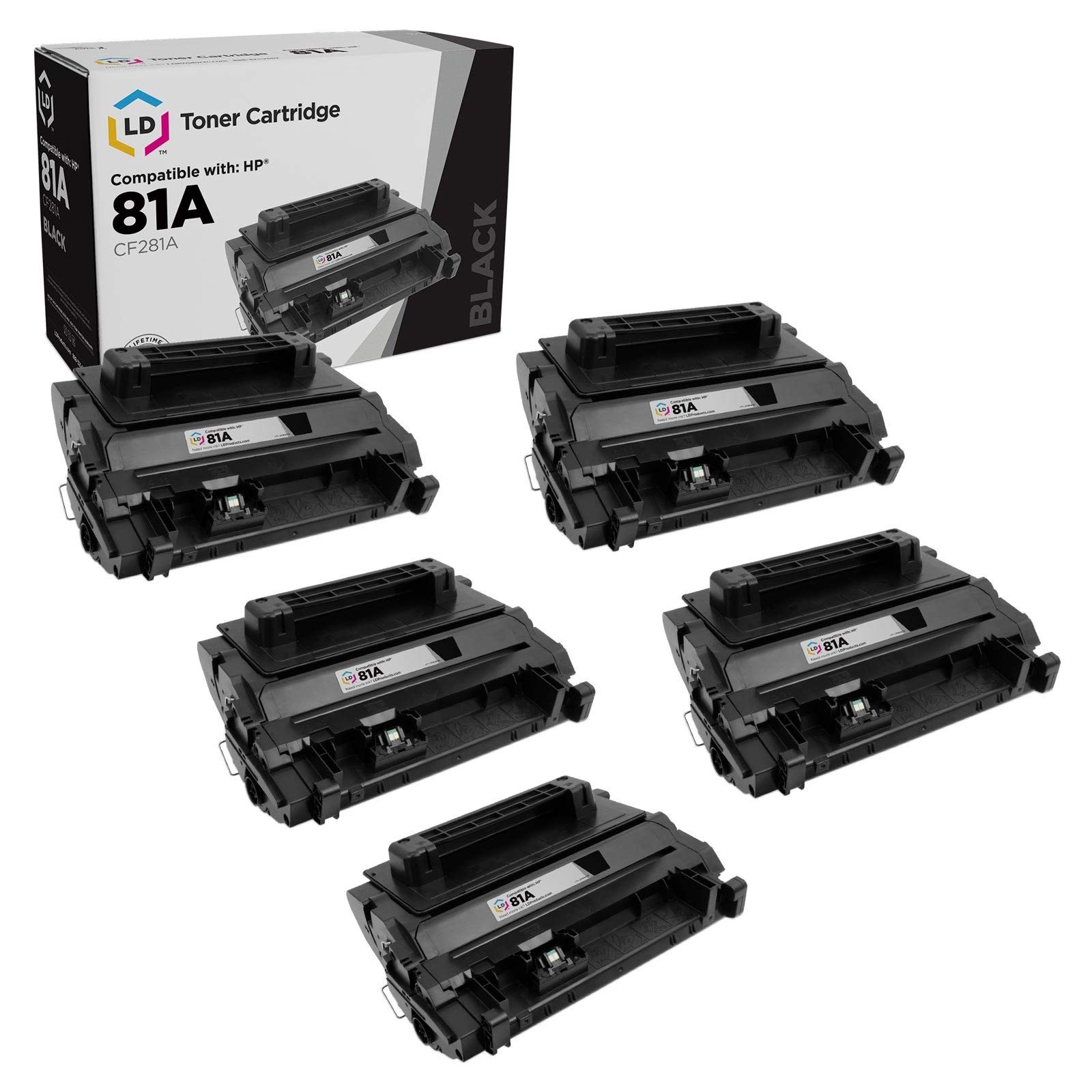 LD 5PK Compatible Toner Cartridge for HP CF281A 81A LaserJet M604 M605 M606 M630