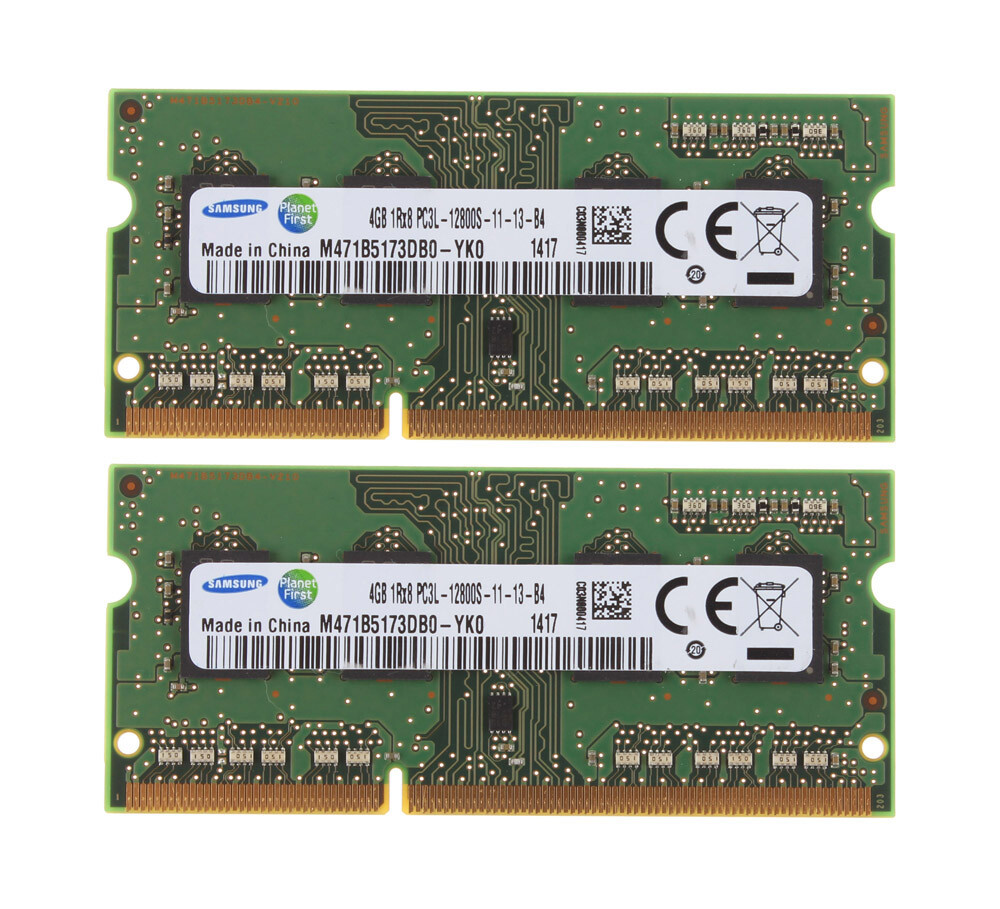 Samsung Chips 2pcs 4GB 1RX8 DDR3L 1600MHz PC3L-12800 SODIMM Laptop Memory 1.35V