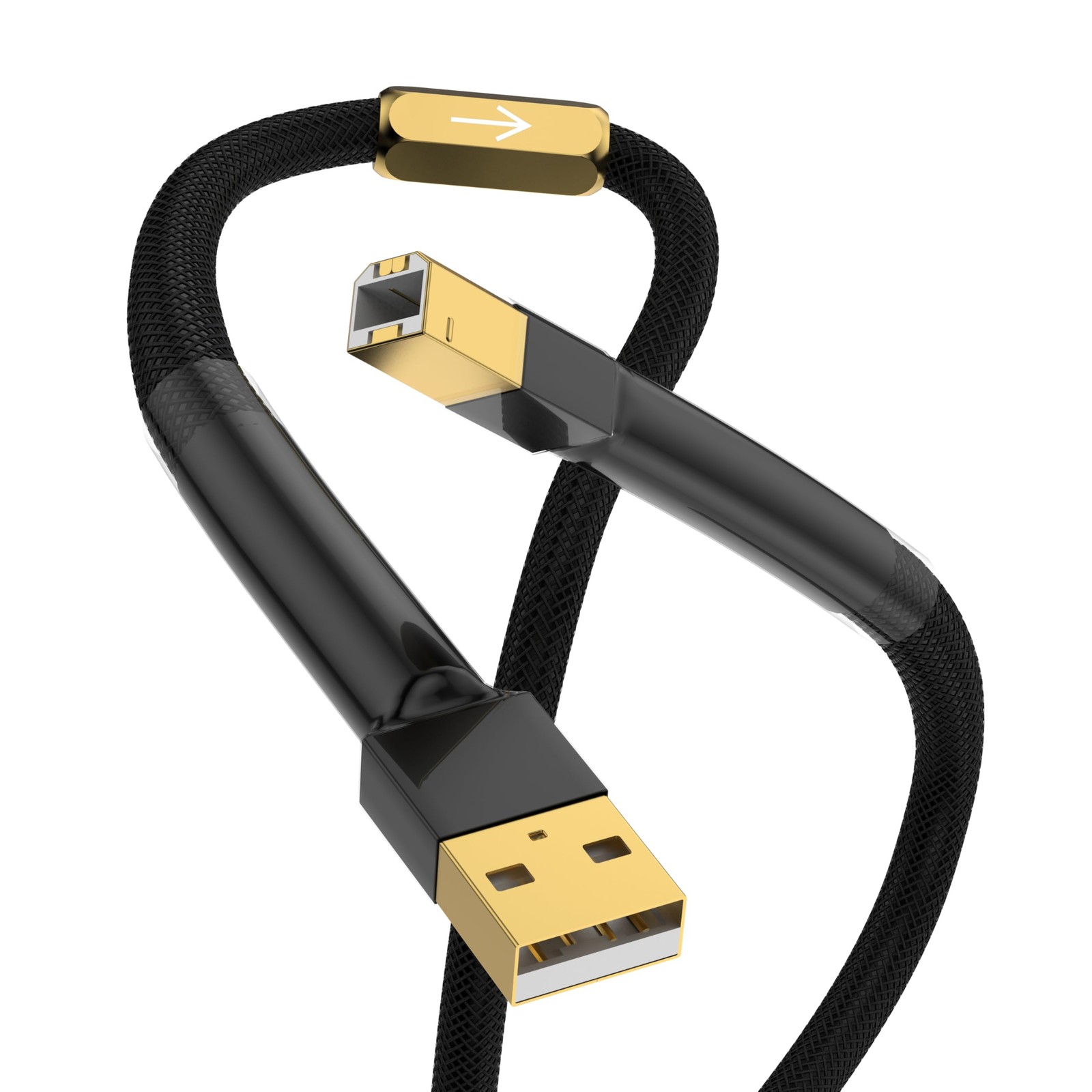 Viborg HiFi USB 2.0 Cable Type A to B (Male - Male) m, Black