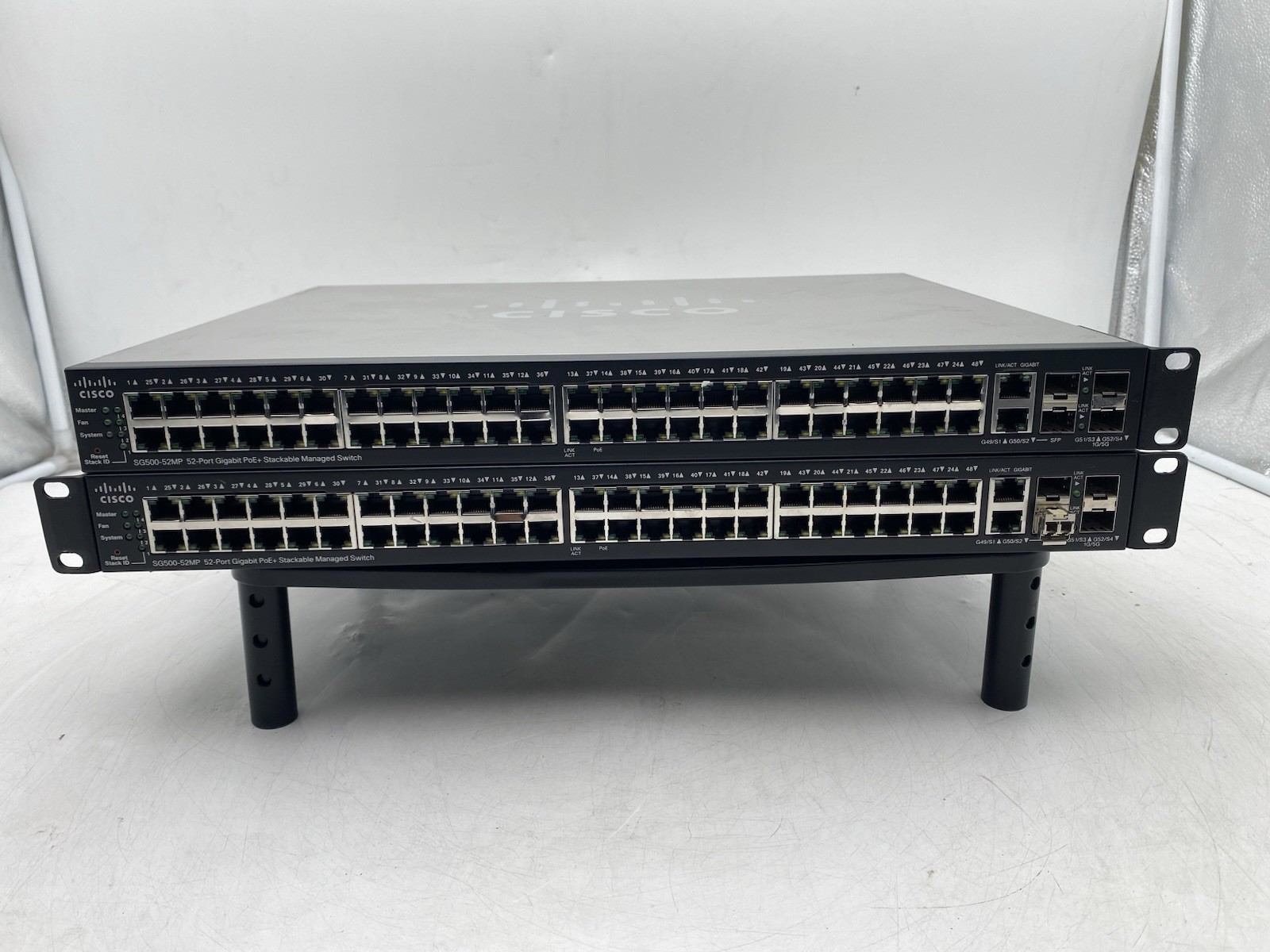 Lot of 2 Cisco SG500-52MP Gigabit POE Stackable Managed Switch