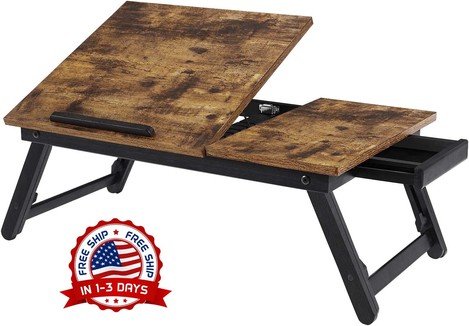 Mesa De Ordenador Escritorio Para Cama Laptop Portatil Plegable Color Marrón NEW