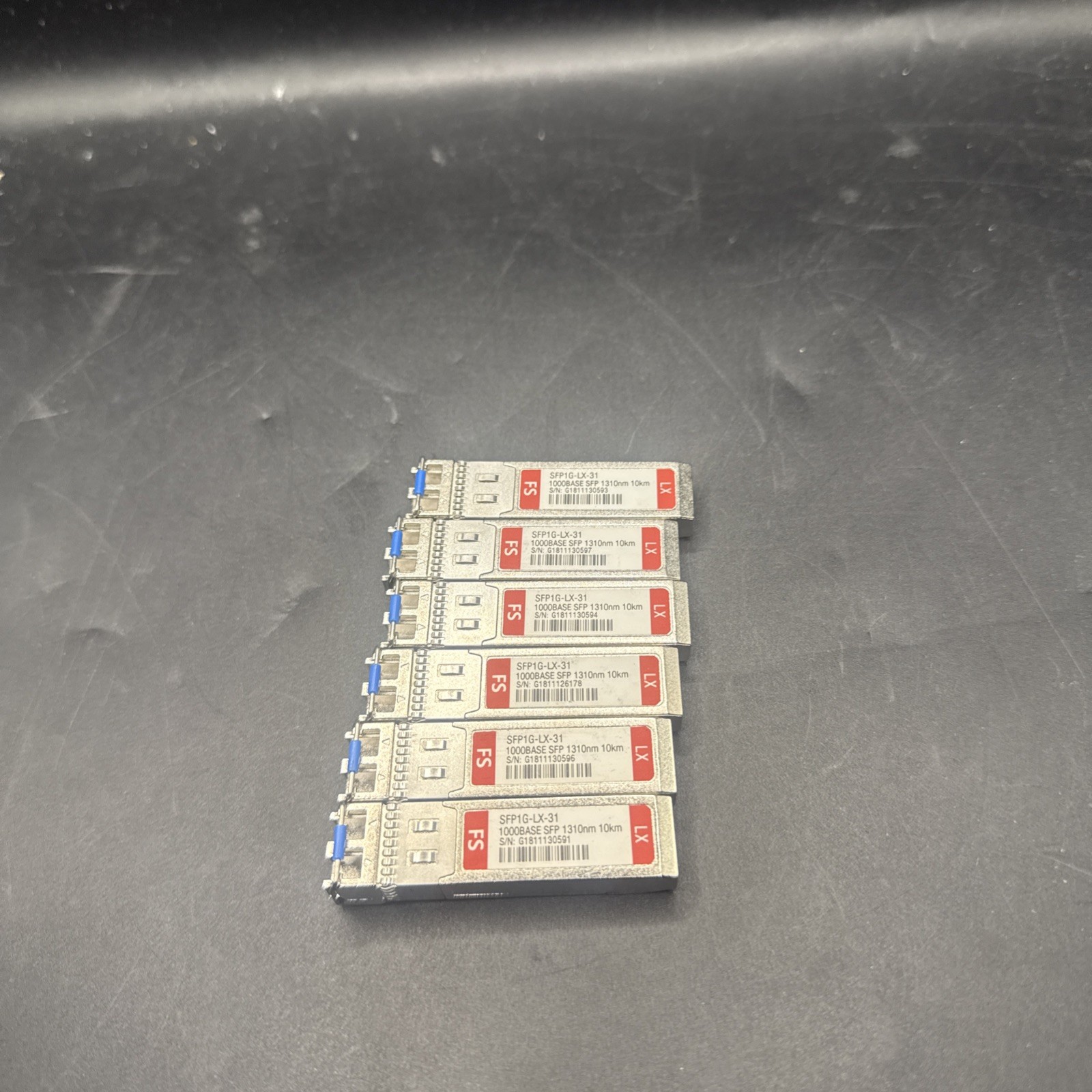 Lot of 6 FS SFP1G-LX-31 1000BASE-LX SFP 1310nm 10km DDM Cisco Dell Compatible