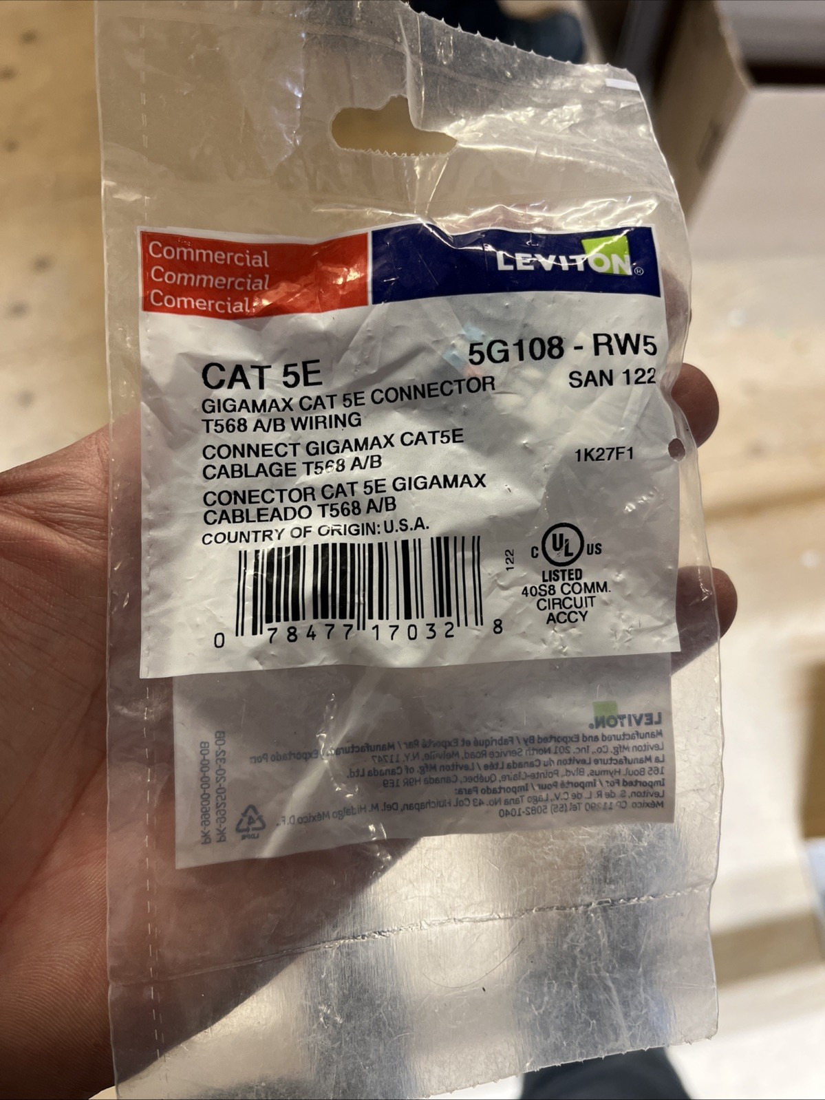 (13) Leviton 5G108-RW5 Gigamax Cat 5E Connector T568 A/B Wiring White Lot