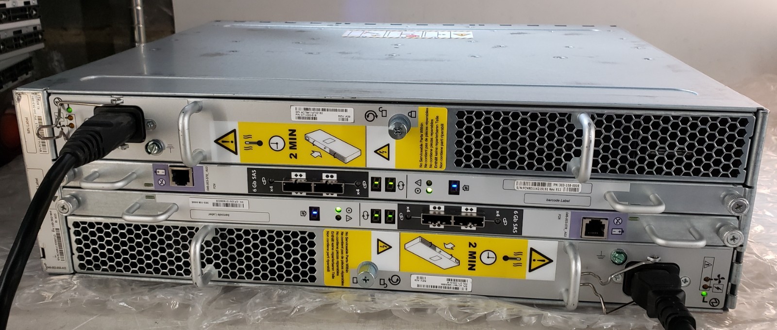 EMC KTN-STL3 15-Bay Expansion Disk Array NO HDD & EARS w/ 2x 400w PSU+2x Cards
