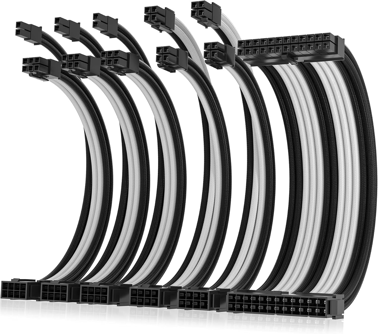 Power Supply Sleeved Cable, 16AWG PSU Cables Internal Power Supplies Extension C