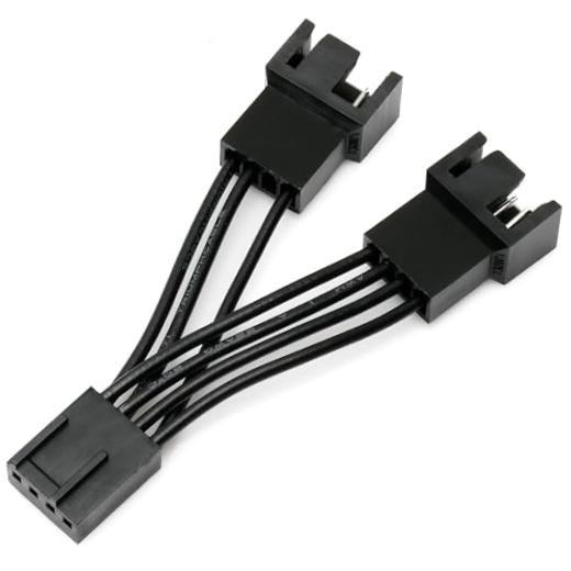 CRJ Mini 2-Way PC Fan Splitter Cables (2-Pack) - 2.5-inch (6cm) - Minimalist