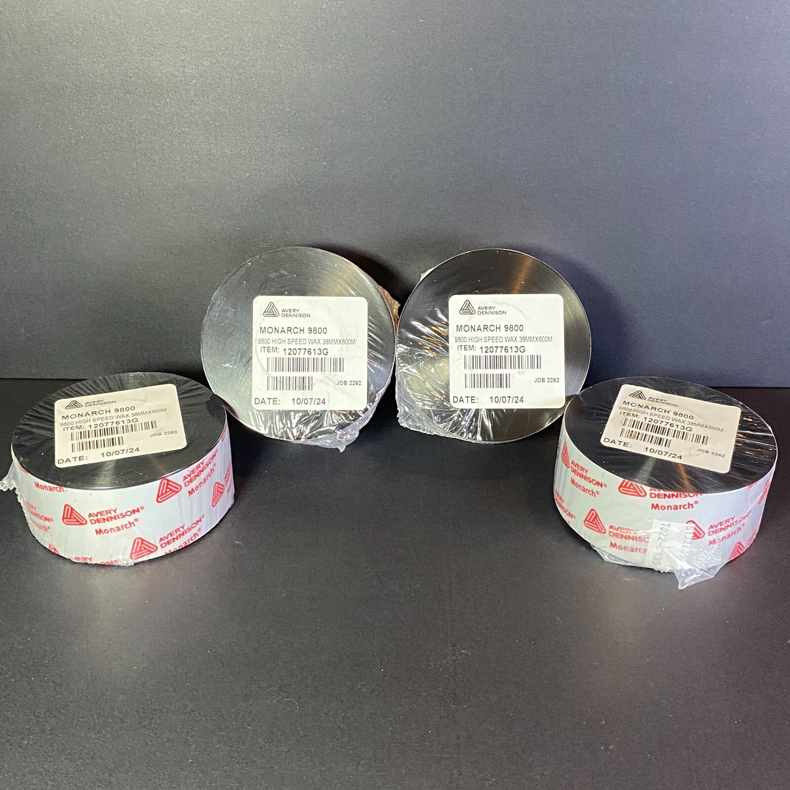Avery Dennison Monarch 9800 High Speed Wax 38mm x 600m 120776113G LOT OF 4 ROLLS