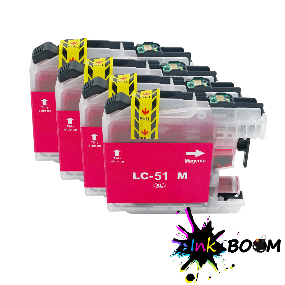 4 Magenta Ink Cartridges fits Brother LC51 FAX-1560 MFC-845CW DCP-330C 560CN