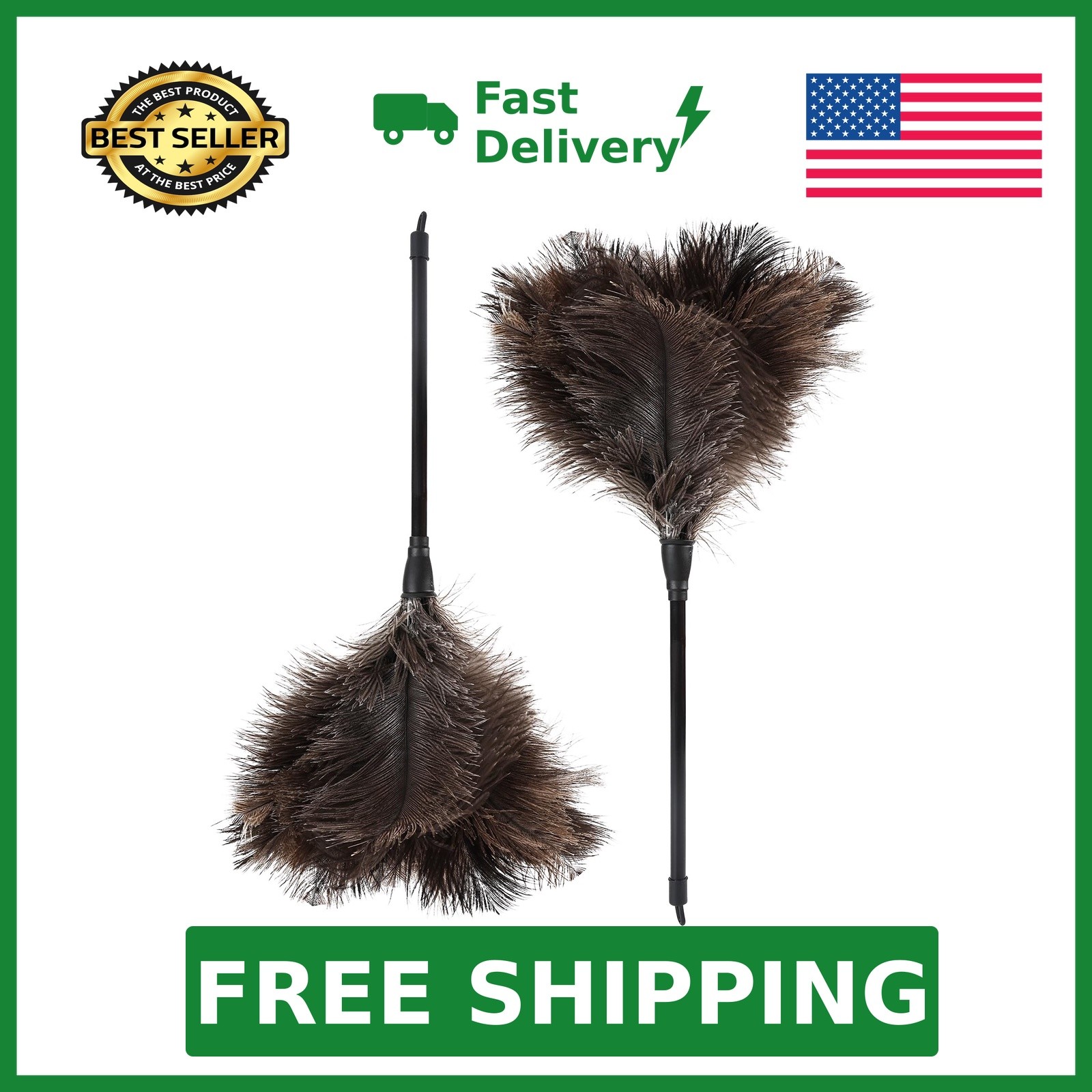 Daieeparty Natural Ostrich Feather Duster 14.9 inch Fluffy Mini Dusters | Han...