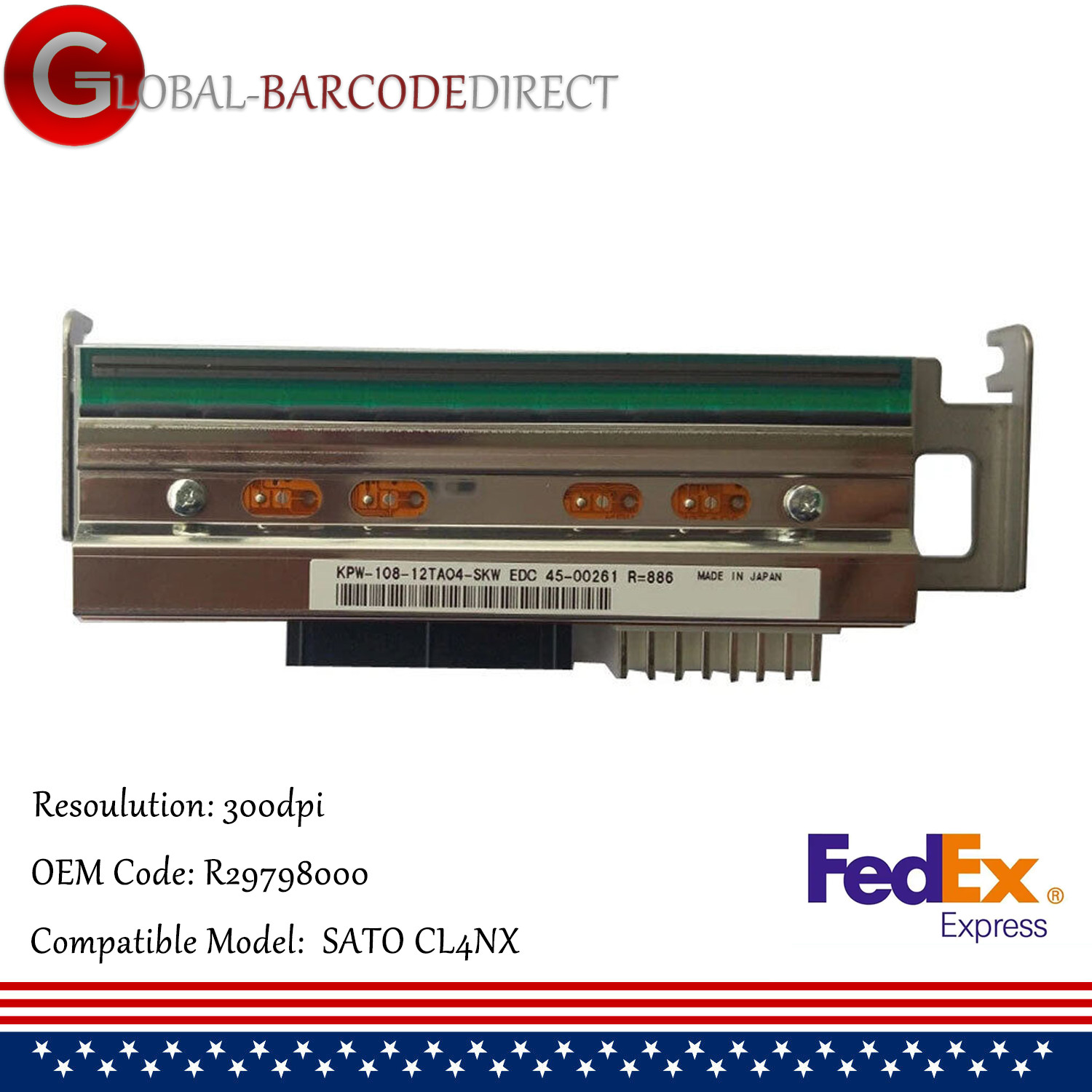 Printhead 300DPI Replacement for SATO CL4NX Mobile Printer PN:R29798000
