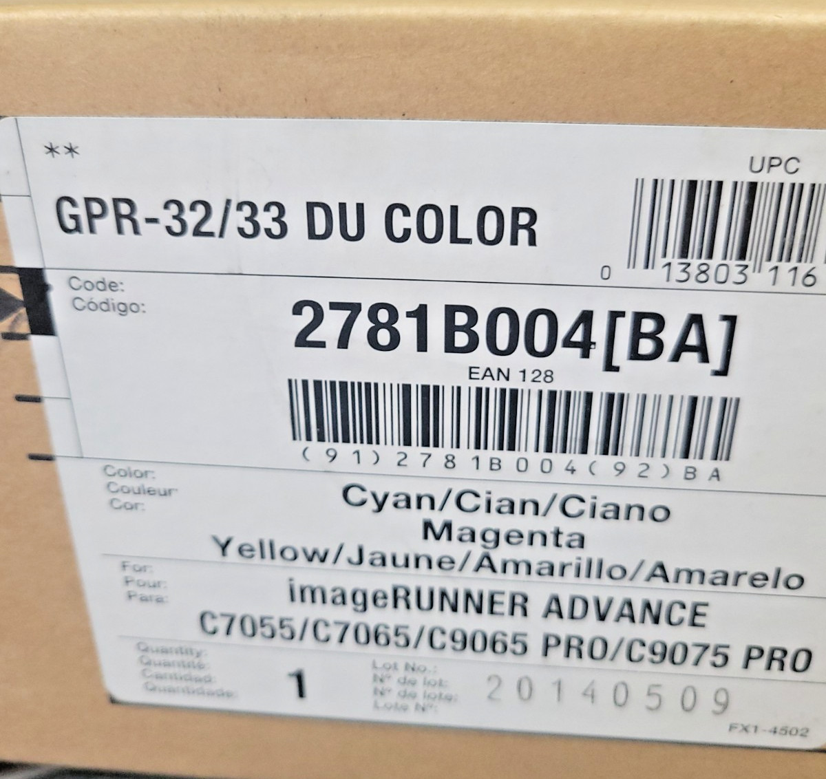 Genuine Canon 2781B004 (GPR-32/33) Color Drum Unit iRA C7055 C7065 C9065 PRO C90