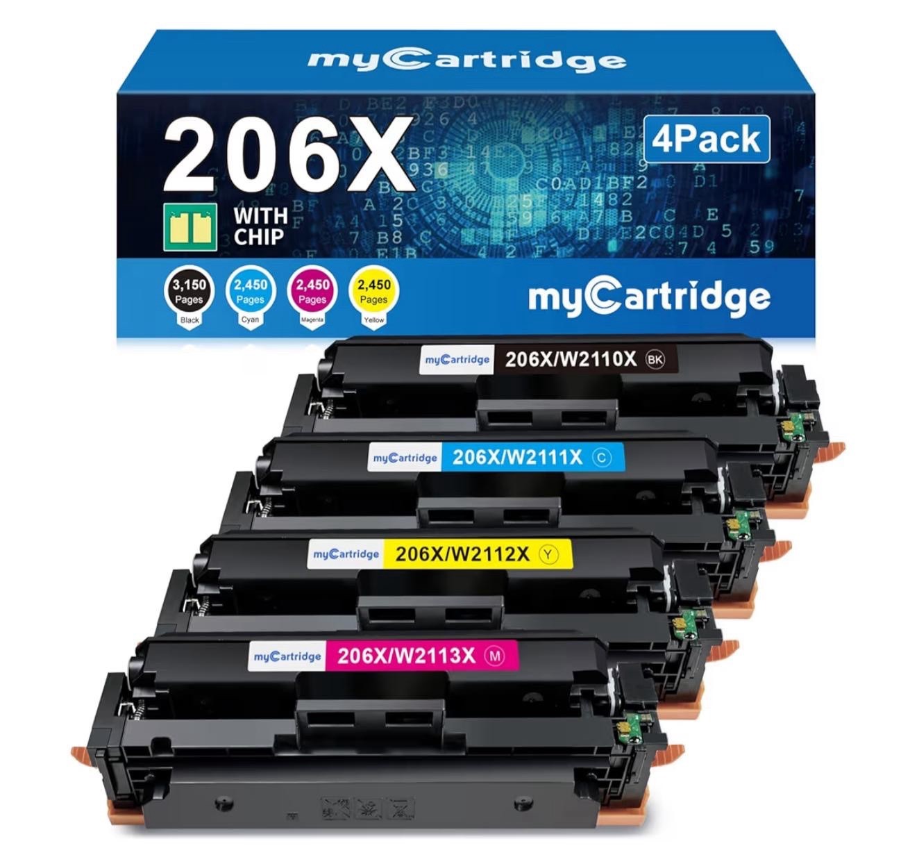 My Cartridge 206X Replacement – 4-Pack – For HP M255dw/M282nw/M283cdw/M283fdw
