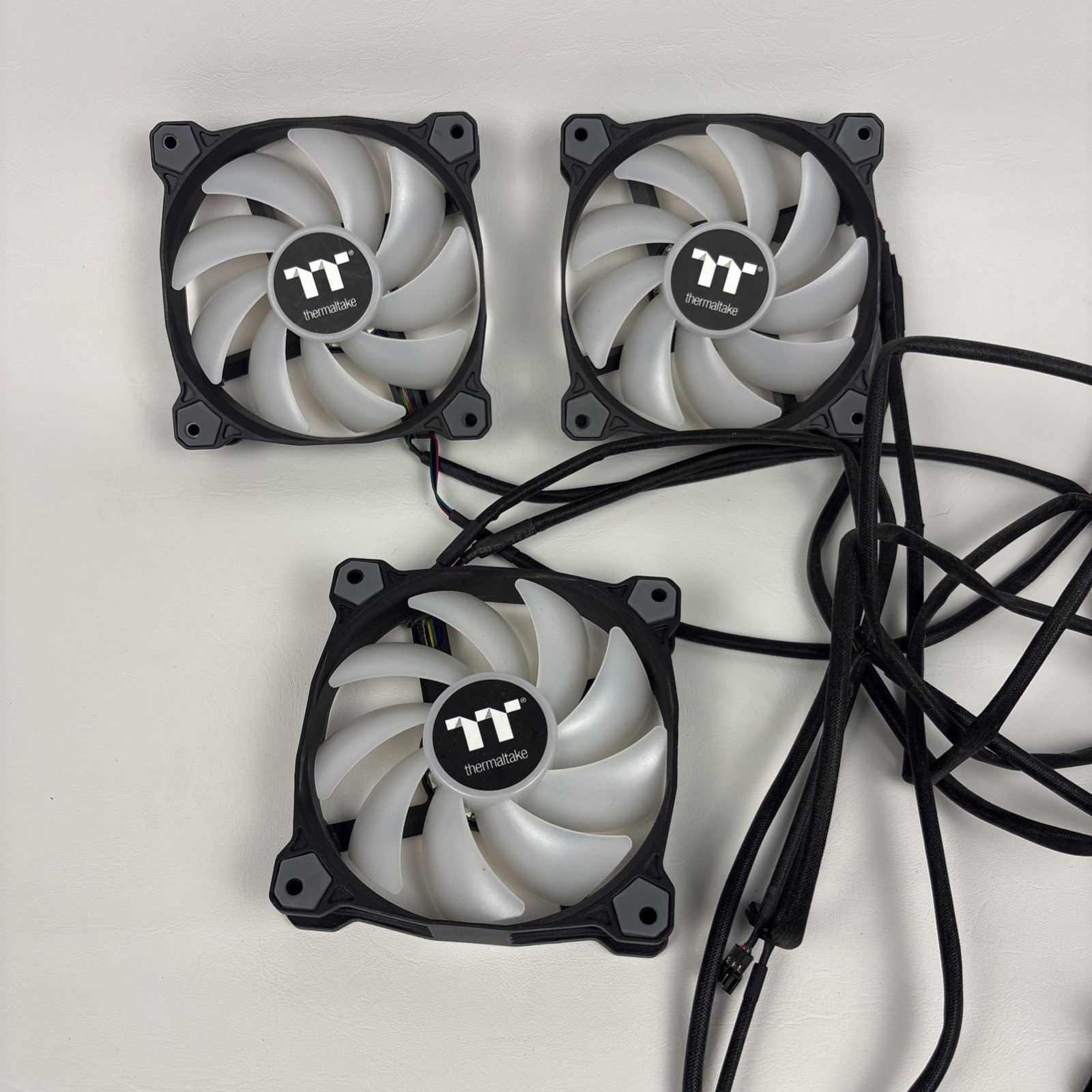 Lot of 3 Thermaltake TT-1225 Color RGB 120mm PC Case Fans 12V 0.7A Quiet Fan