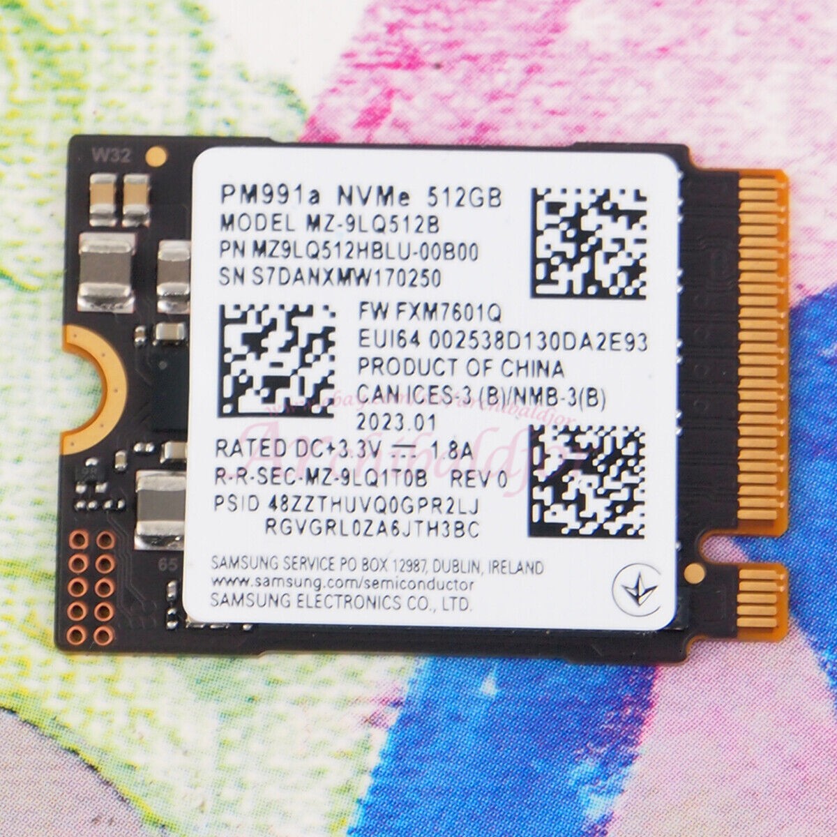 Samsung PM991a 512GB SSD M.2 2230 NVMe PCIe Gen3x4 Steam Deck Surface