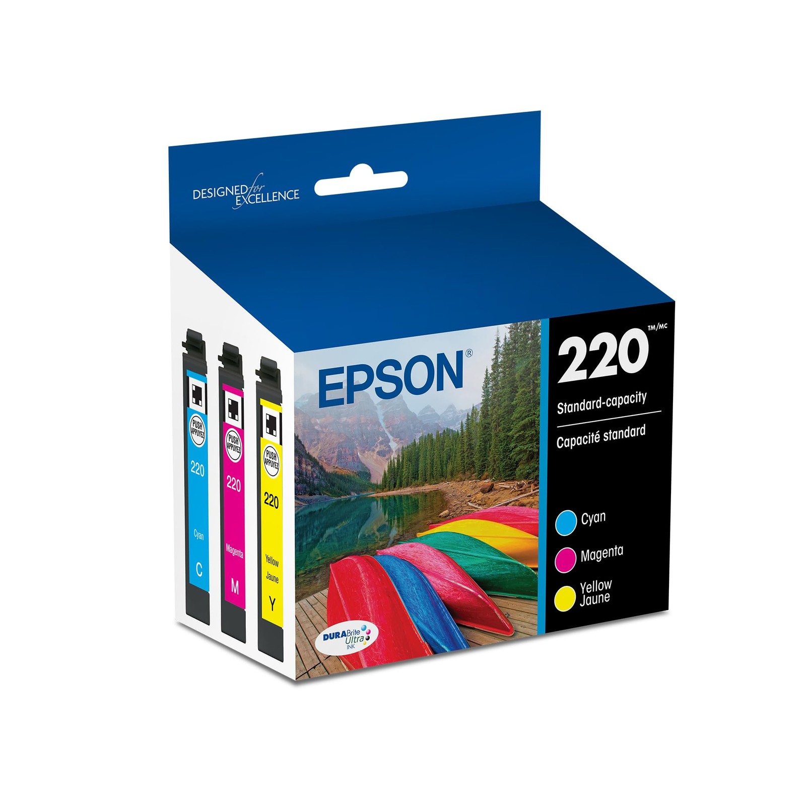 EPSON 220 DURABrite Ultra Ink Standard Capacity Color Combo Pack (T220520-S) Wor