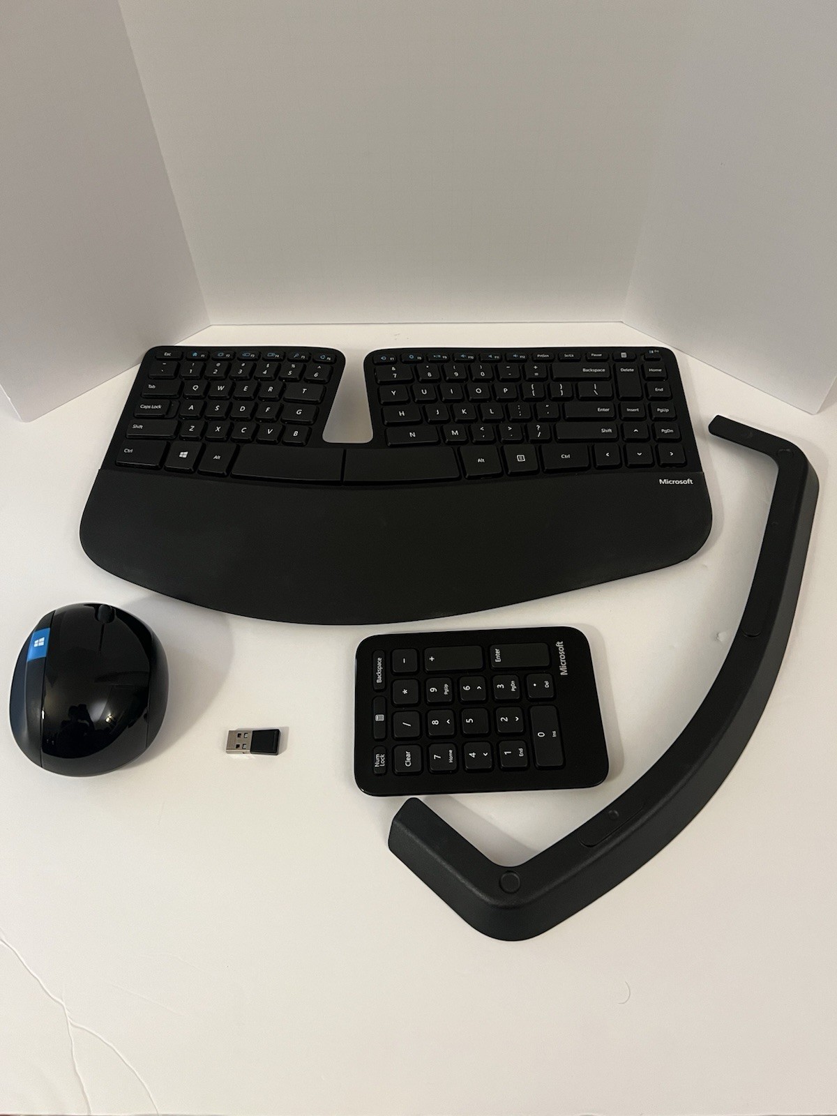 Microsoft Sculpt Ergonomic Desktop Keyboard Mouse Numpad USB Dongle Complete