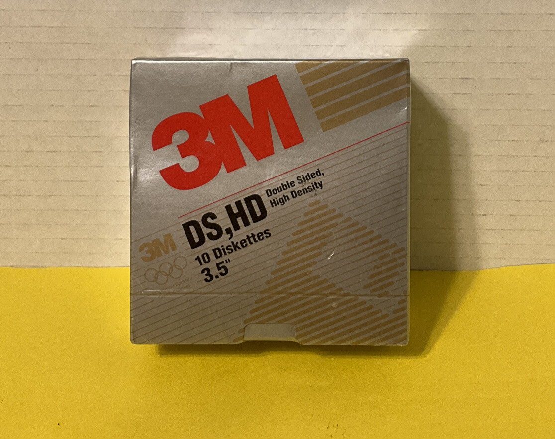 VINTAGE 3M  10 PACK DS HD DISKETTES 3.5" 1991