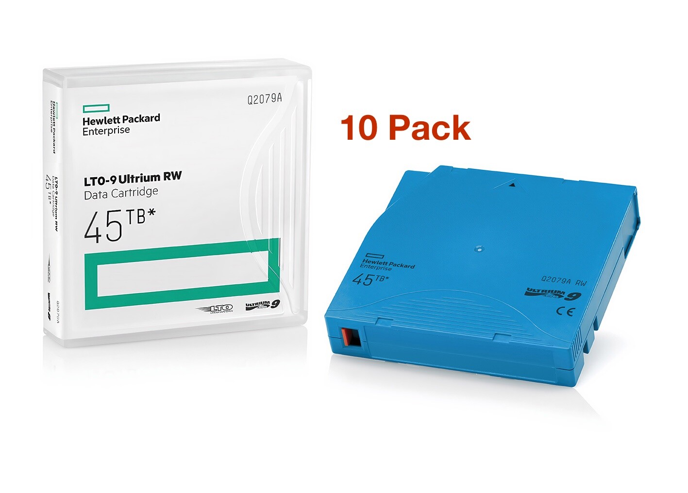 HPE LTO-9 Tape Q2079A (10 PACK) Ultrium Data Storage 45TB with (BaFe) NEW