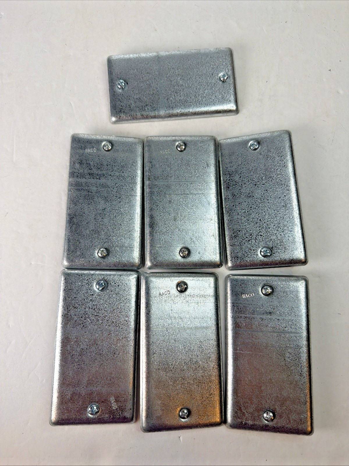 Raco 860 Blank Box Cover Face Plate Galvanized LOT OF 7