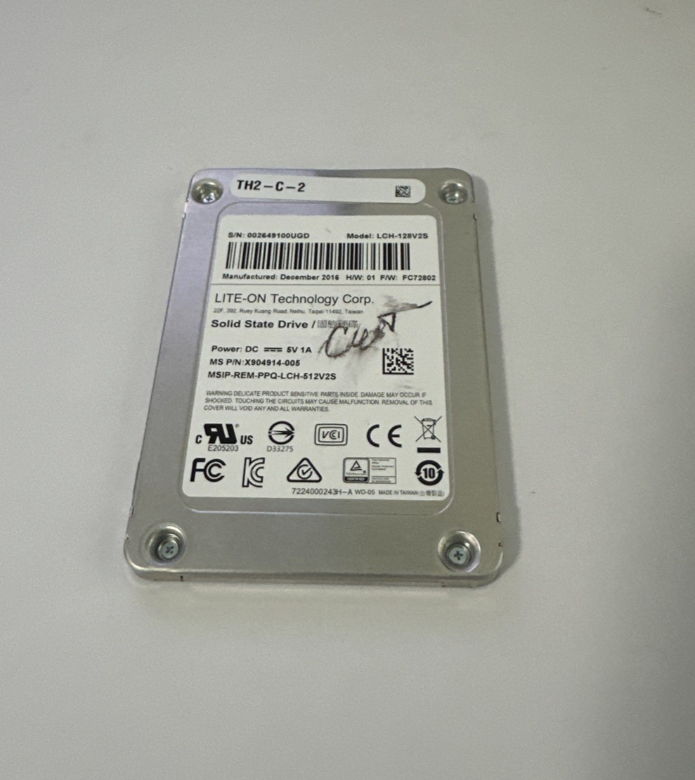 Lite-On LCH-128V2S 2.5" SSD 128GB SATA 6Gb/s Lenovo SSD0F66155 Solid State Drive