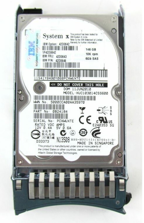 42D0642 IBM 42D0643 146GB 10K 2.5" SAS HARD DRIVE 42D0646