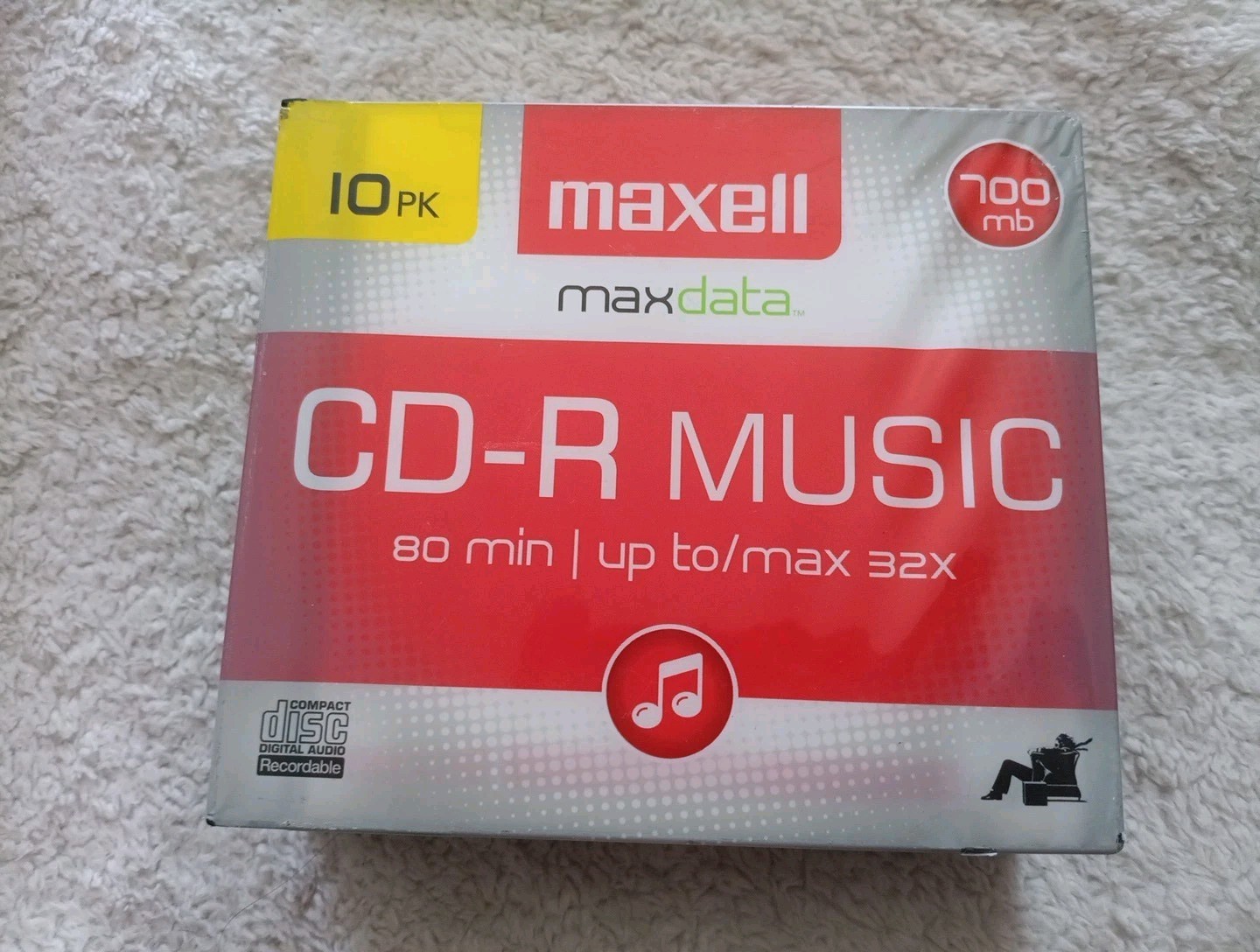 New Maxwell CD-R Music 80 Minutes Up To Max 32x 700mb 10 PK Sealed