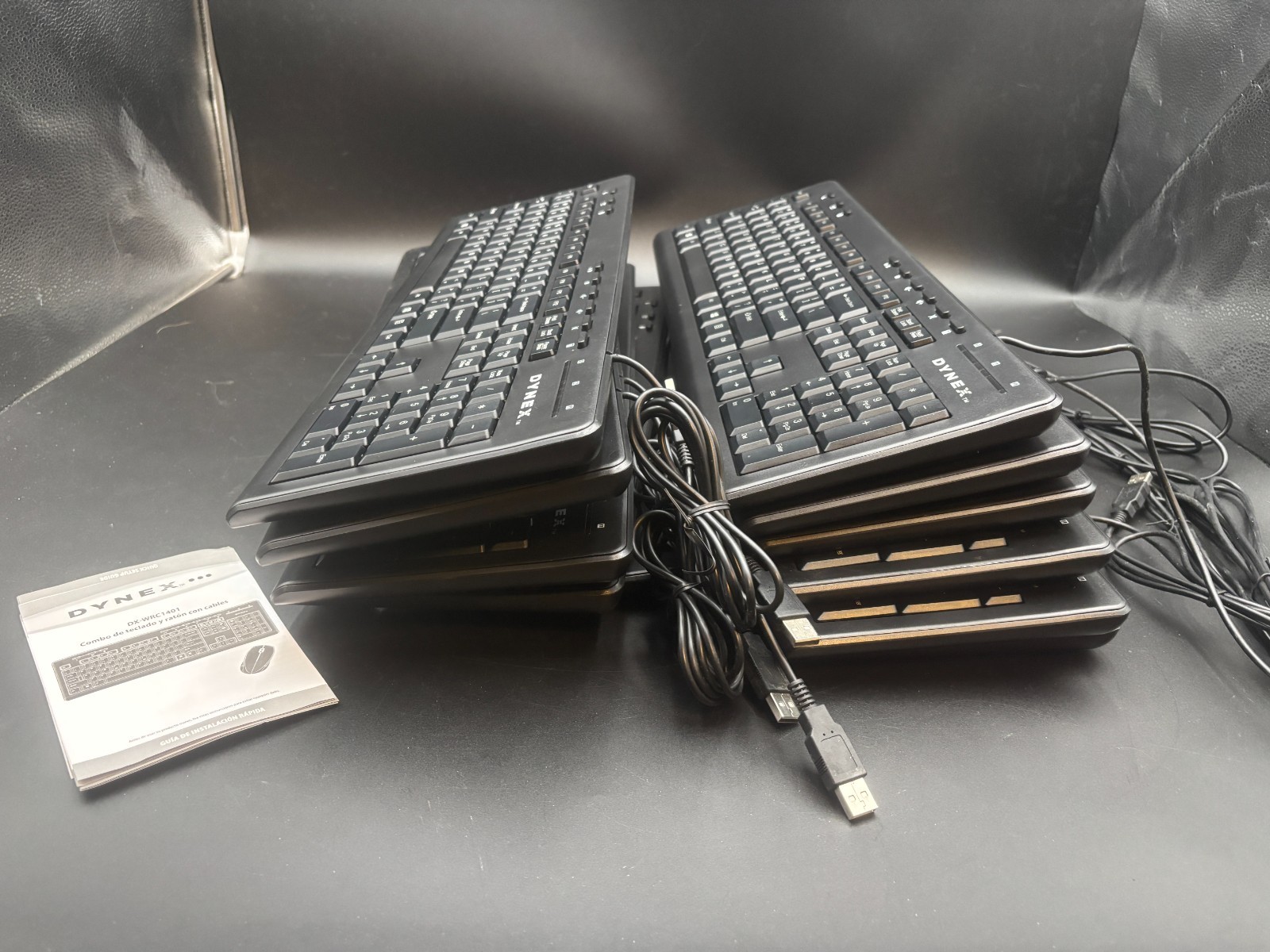 Lot of 12 Dynex DX-WKBDSL USB Keyboards