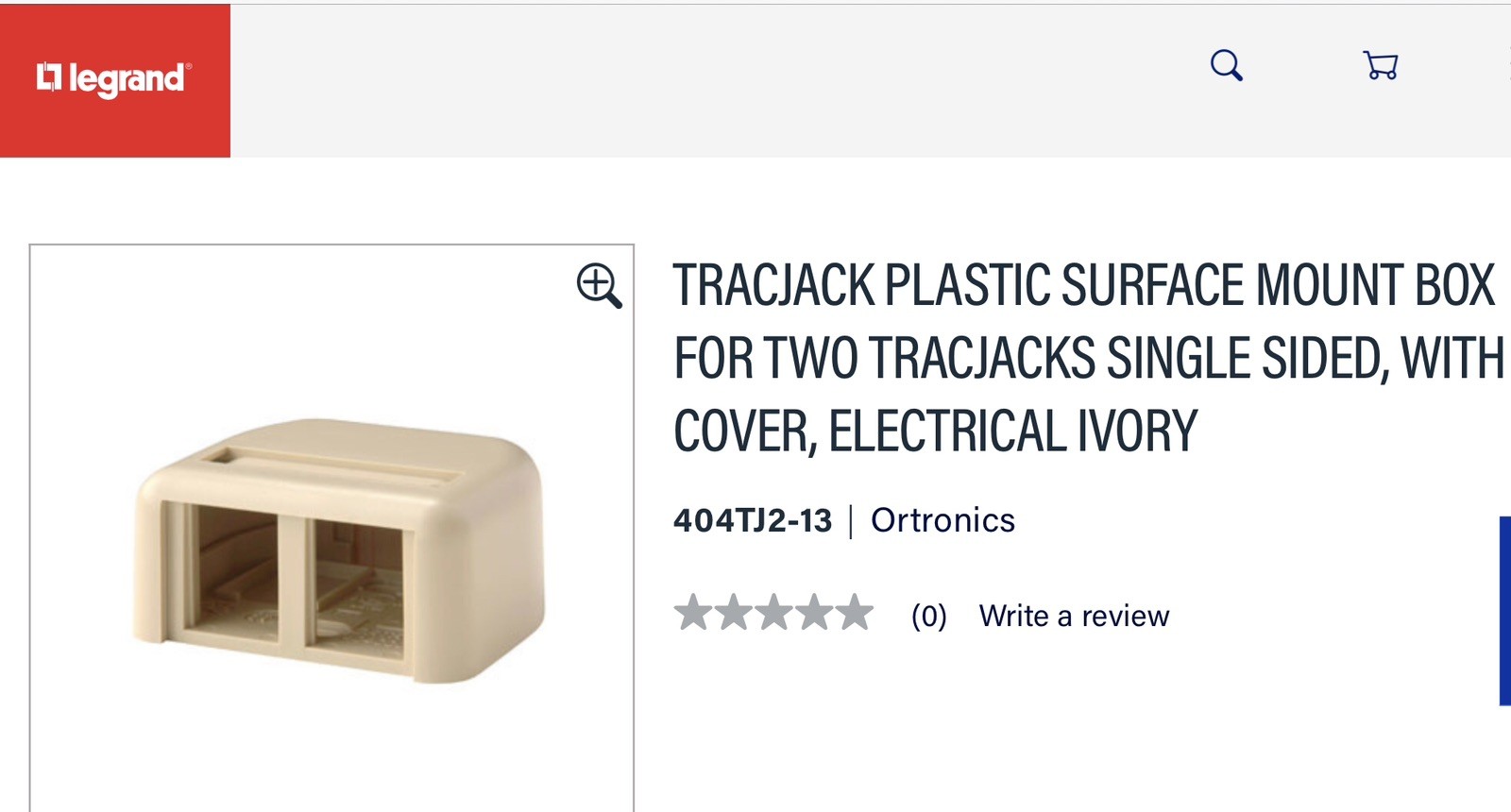 * Lot of 10* Legrand Ortronics Ivory SURFACE MOUNT BOX  TRACJACK OR-404TJ2-13