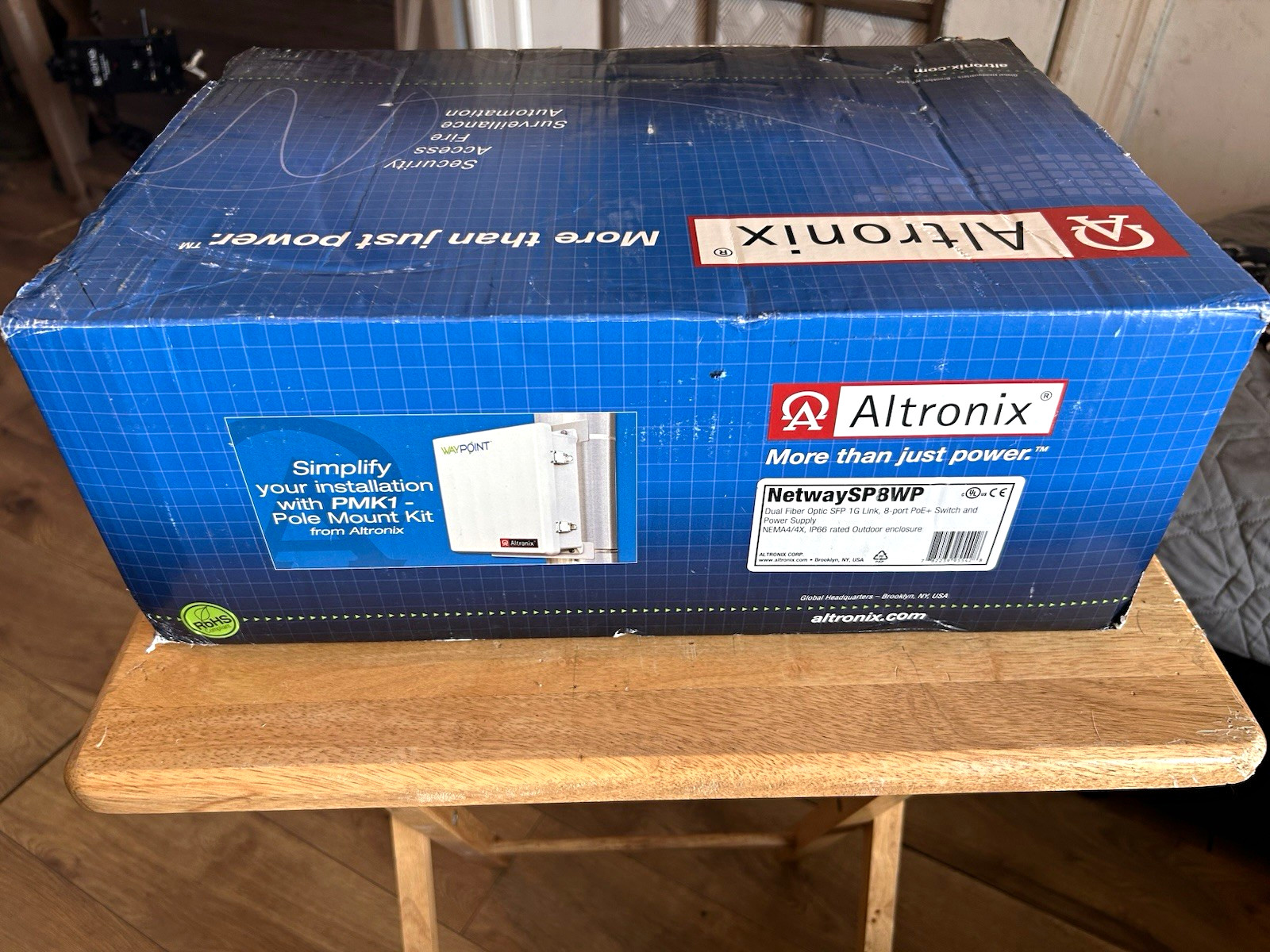 Altronix NetWaySP8BWP 8-Port Gigabit PoE+ Unmanaged Switch w/ SFP
